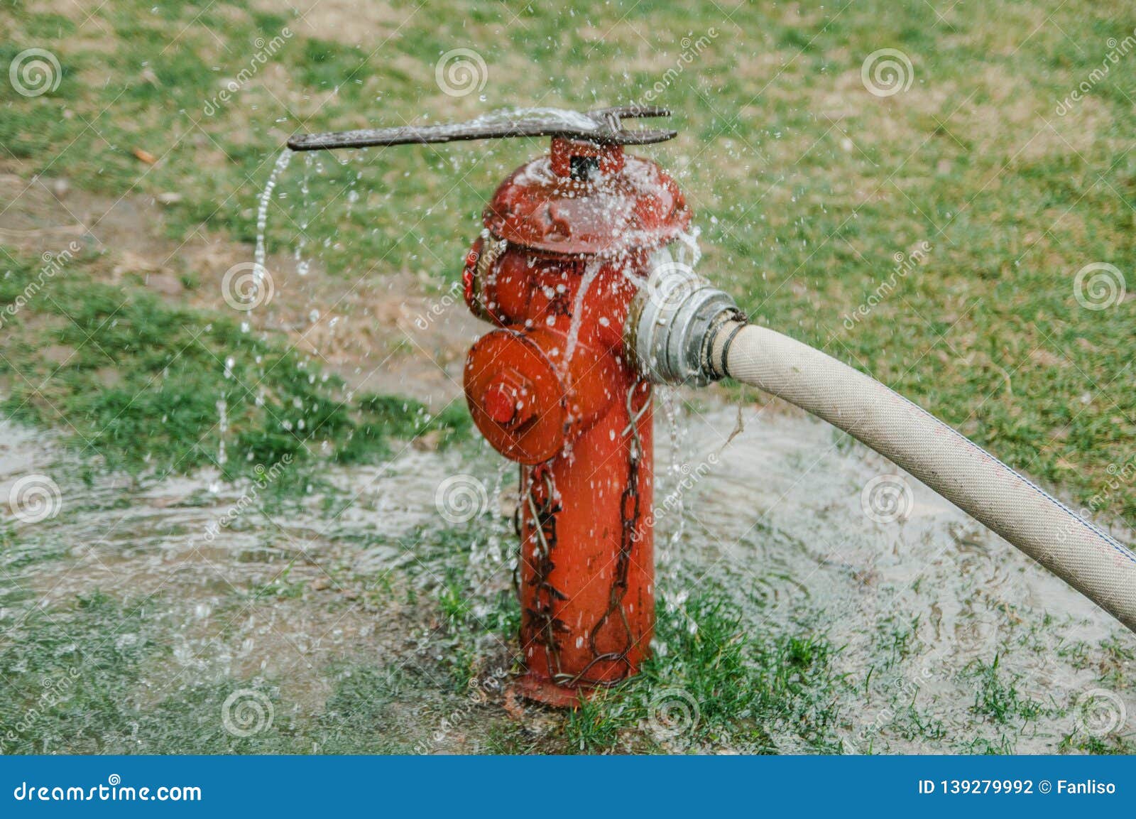 Fire Pump with on Top and Hose on Nozzle Stock Photo - Image of fire, connect: 139279992