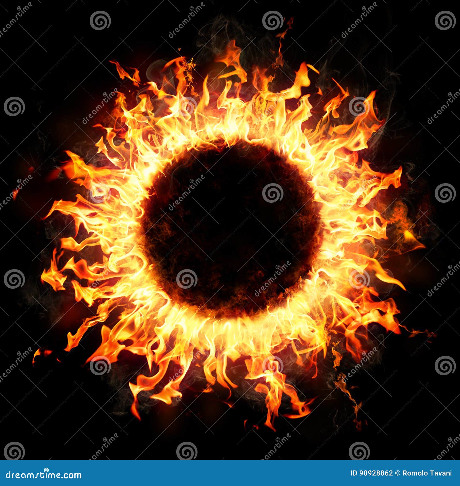 fire ring in the dark