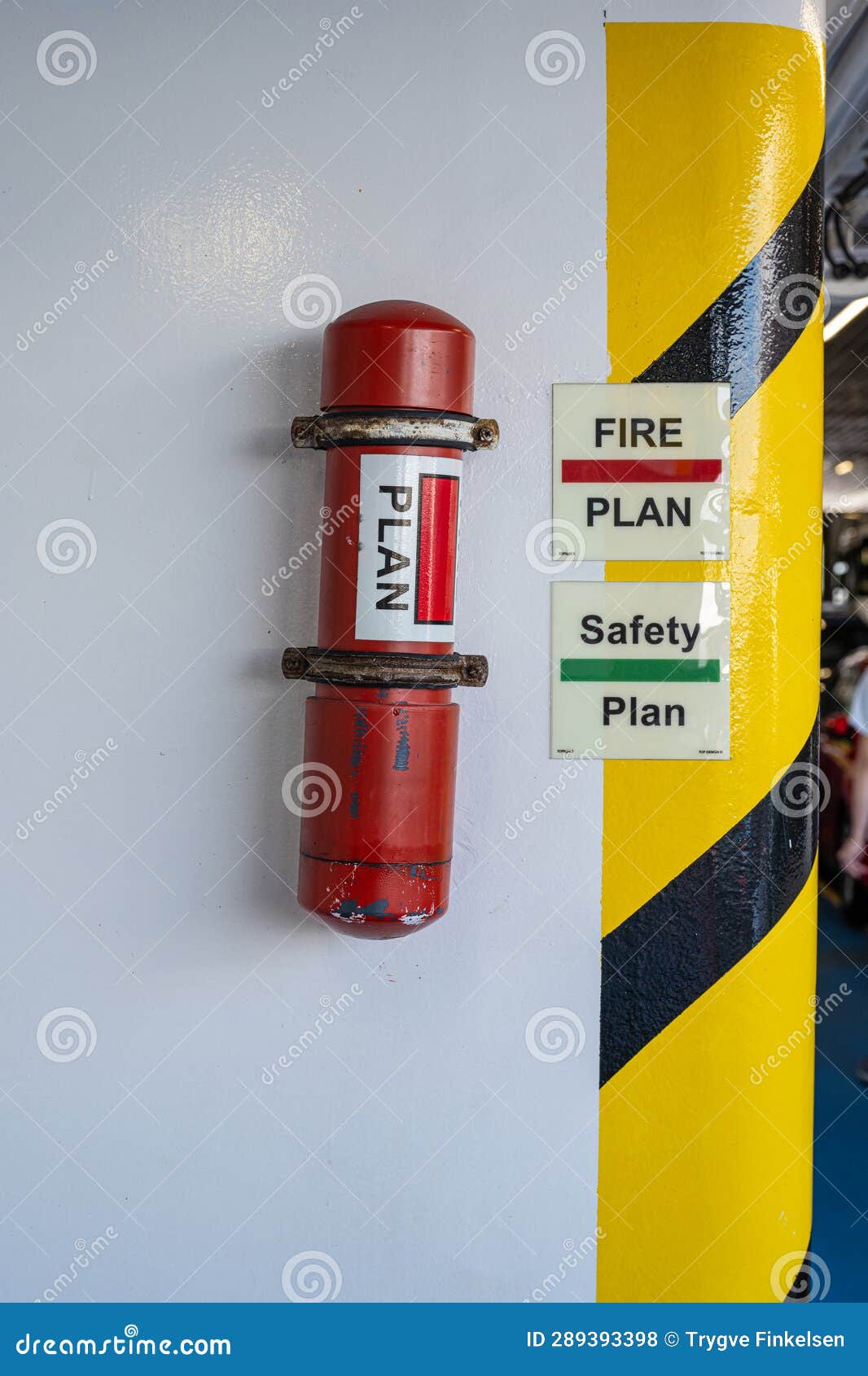 Fire and Safety Plan on a Ferry.. Stock Photo Image of emergency