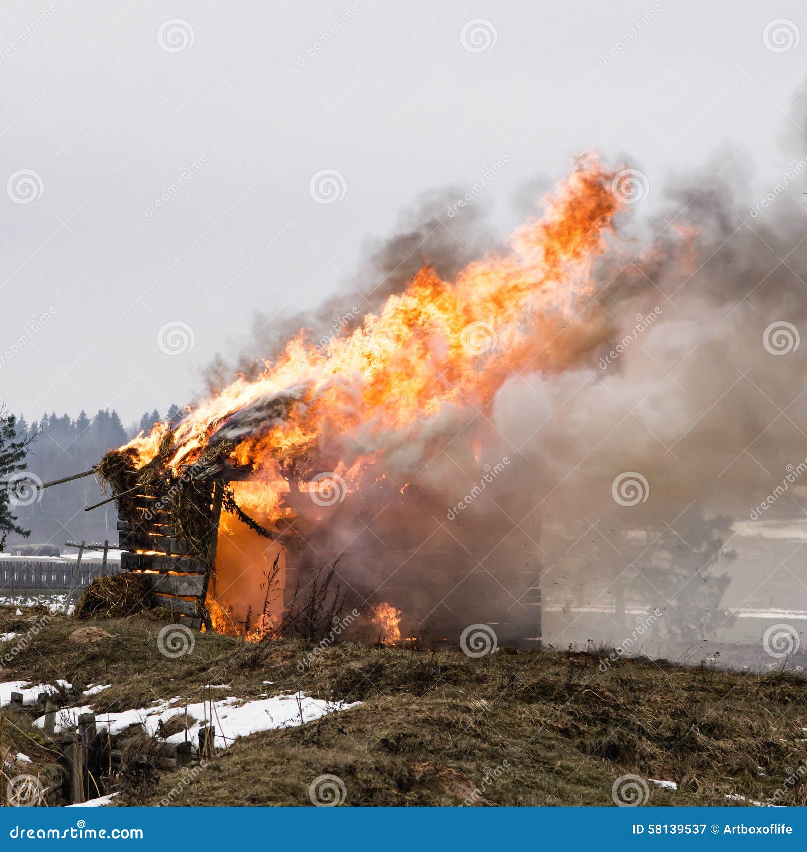 fire shed stock image. image of glow, home, destroy