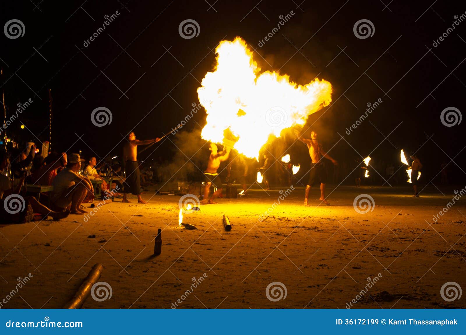 Fire Show At Koh Samet Thailand Editorial Stock Image - 