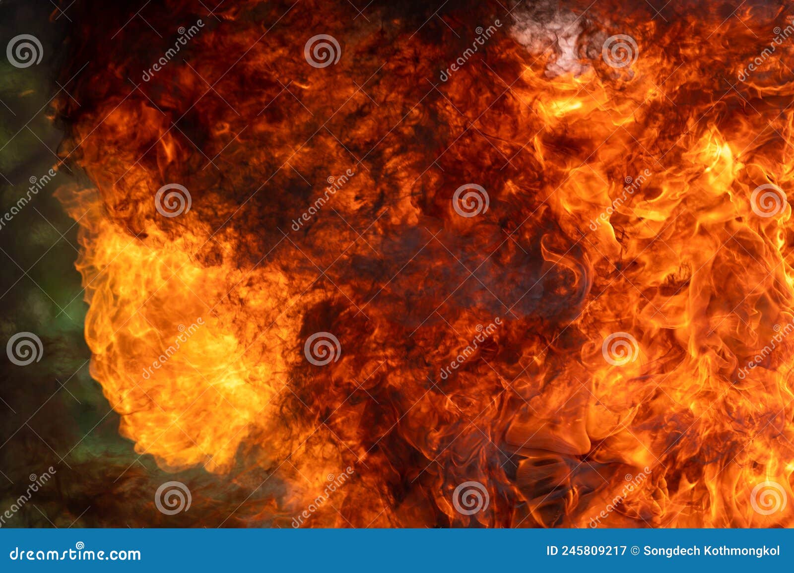 Fire and smoke background stock image.
