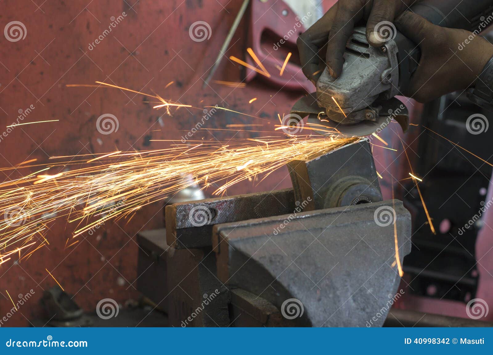 Fire Spark from Grinding Metal Stock Photo Image of flash, grinder