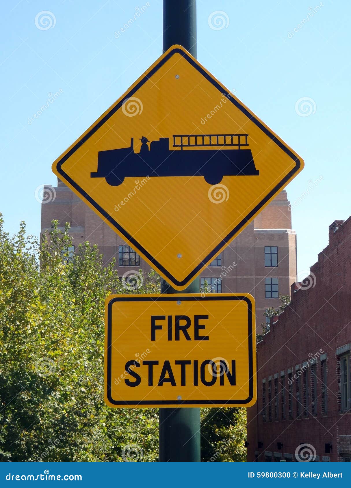 Fire Station Sign stock photo. Image of warning, fireman - 59800300