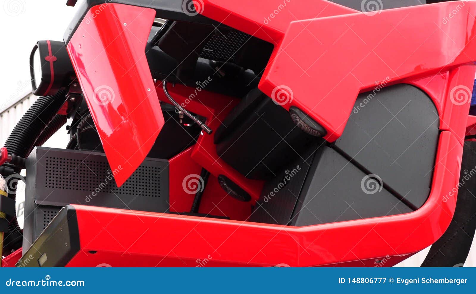 Fire Truck, Bottom and Side View. Stock Video - Video of lights