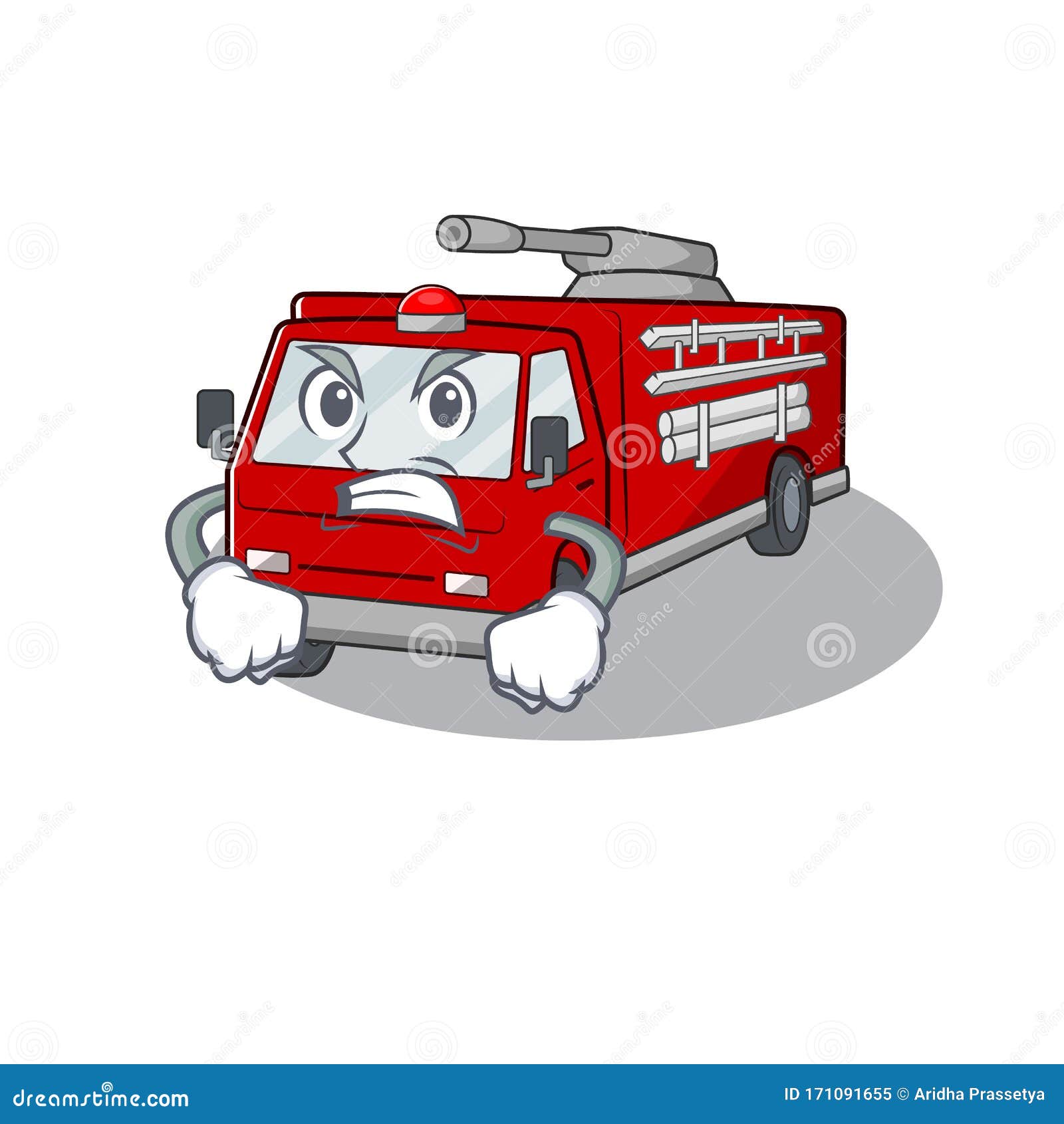 Fire Truck Cartoon Character Design Having Angry Face Stock Vector -  Illustration of character, front: 171091655