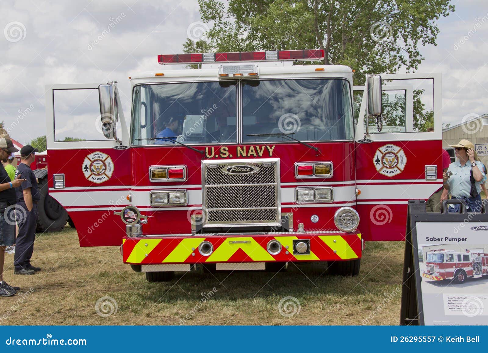 Fire Truck Marked US Navy Pearl Harbor Front Editorial Photography