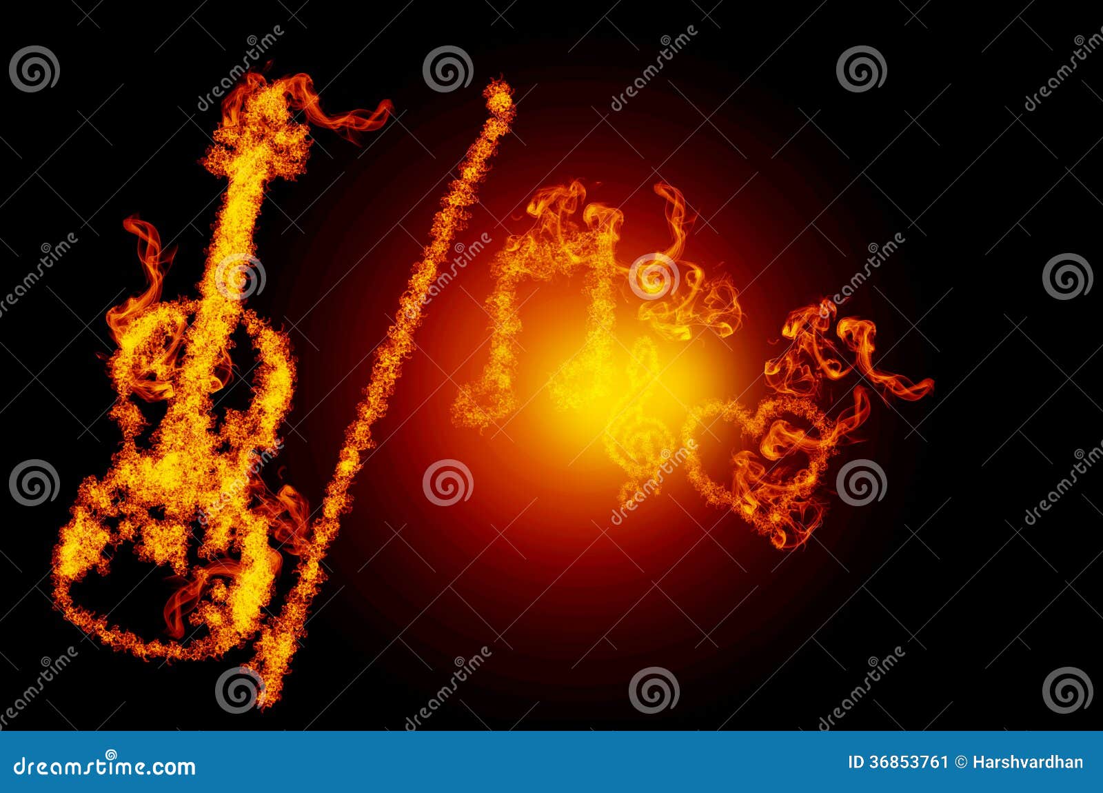 Fire violin stock illustration. Illustration of black 36853761