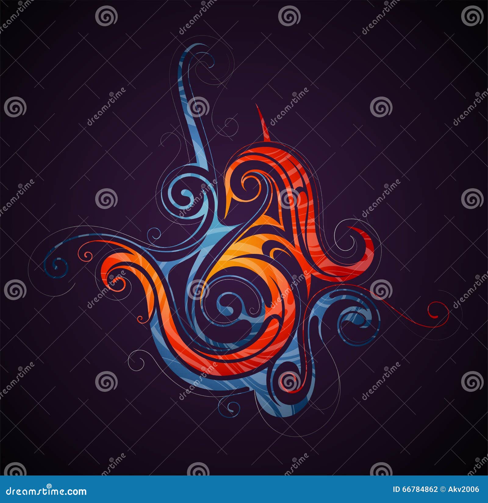 Fire and water abstraction stock vector. Illustration of cold 66784862