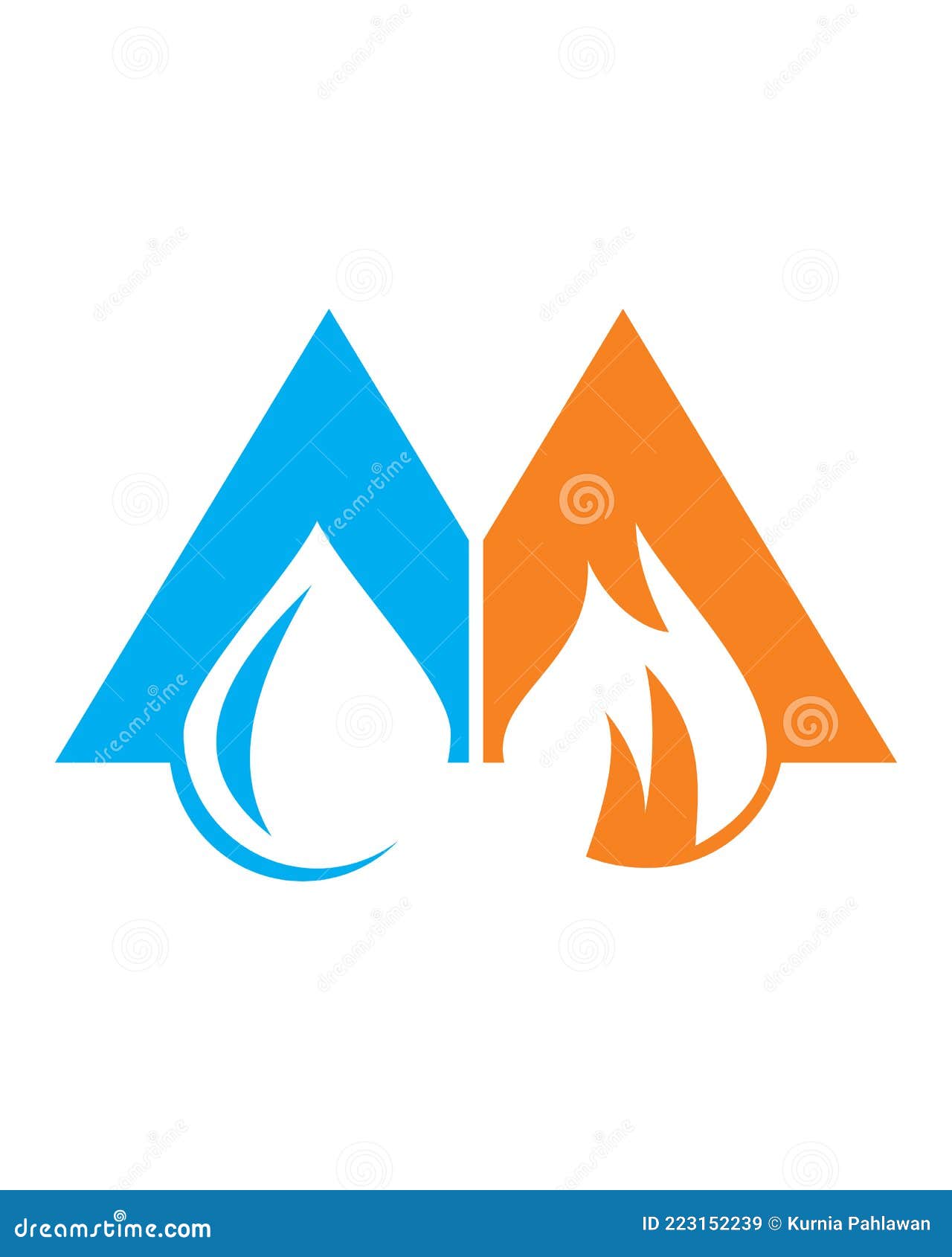 Fire and Water Logo , Energy Logo Vector Stock Illustration