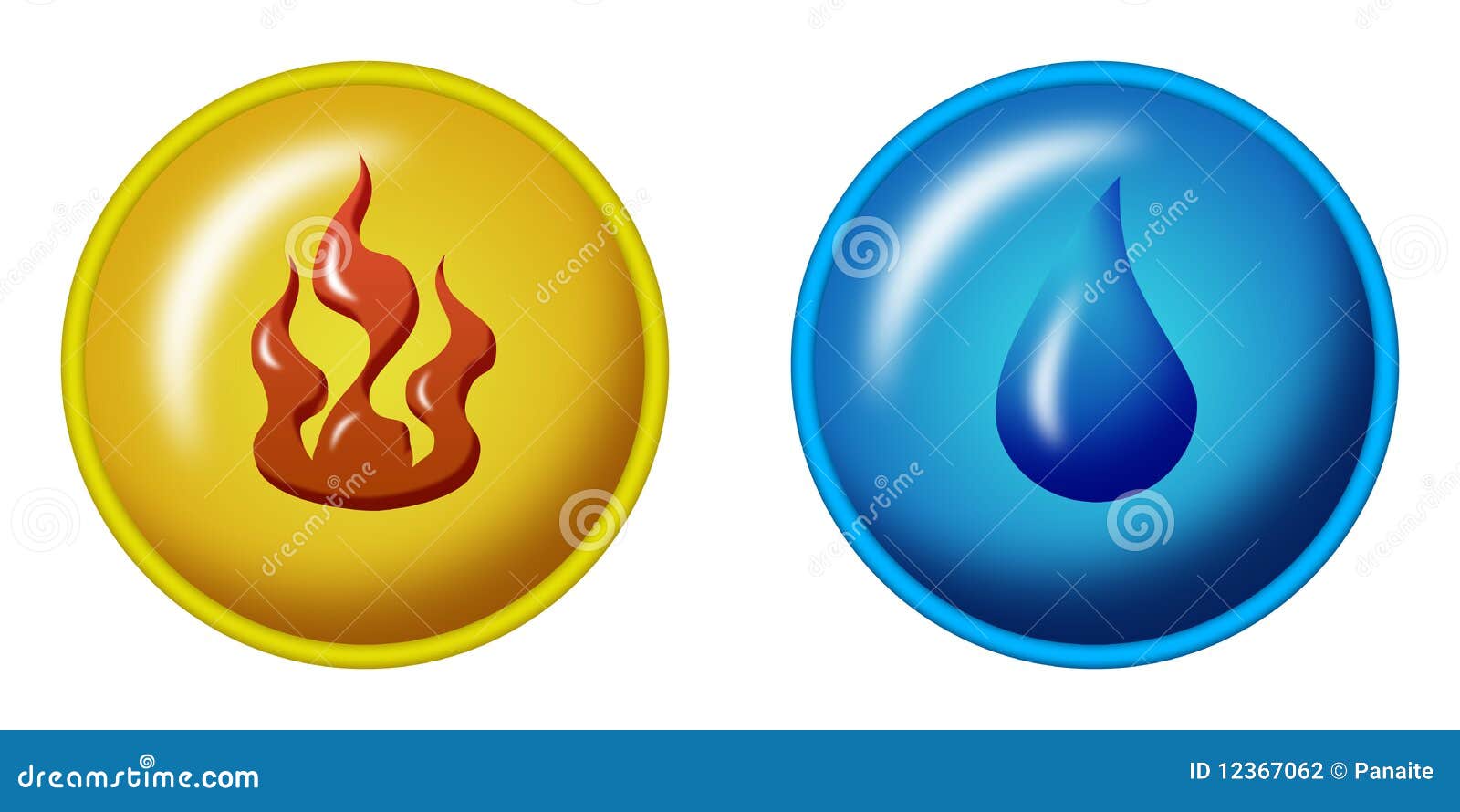 Fire and water symbols stock illustration. Illustration of icons 12367062
