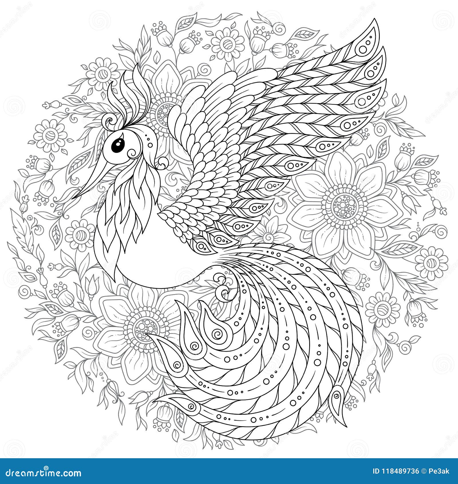 Download Firebird For Anti Stress Coloring Page With High Details ...