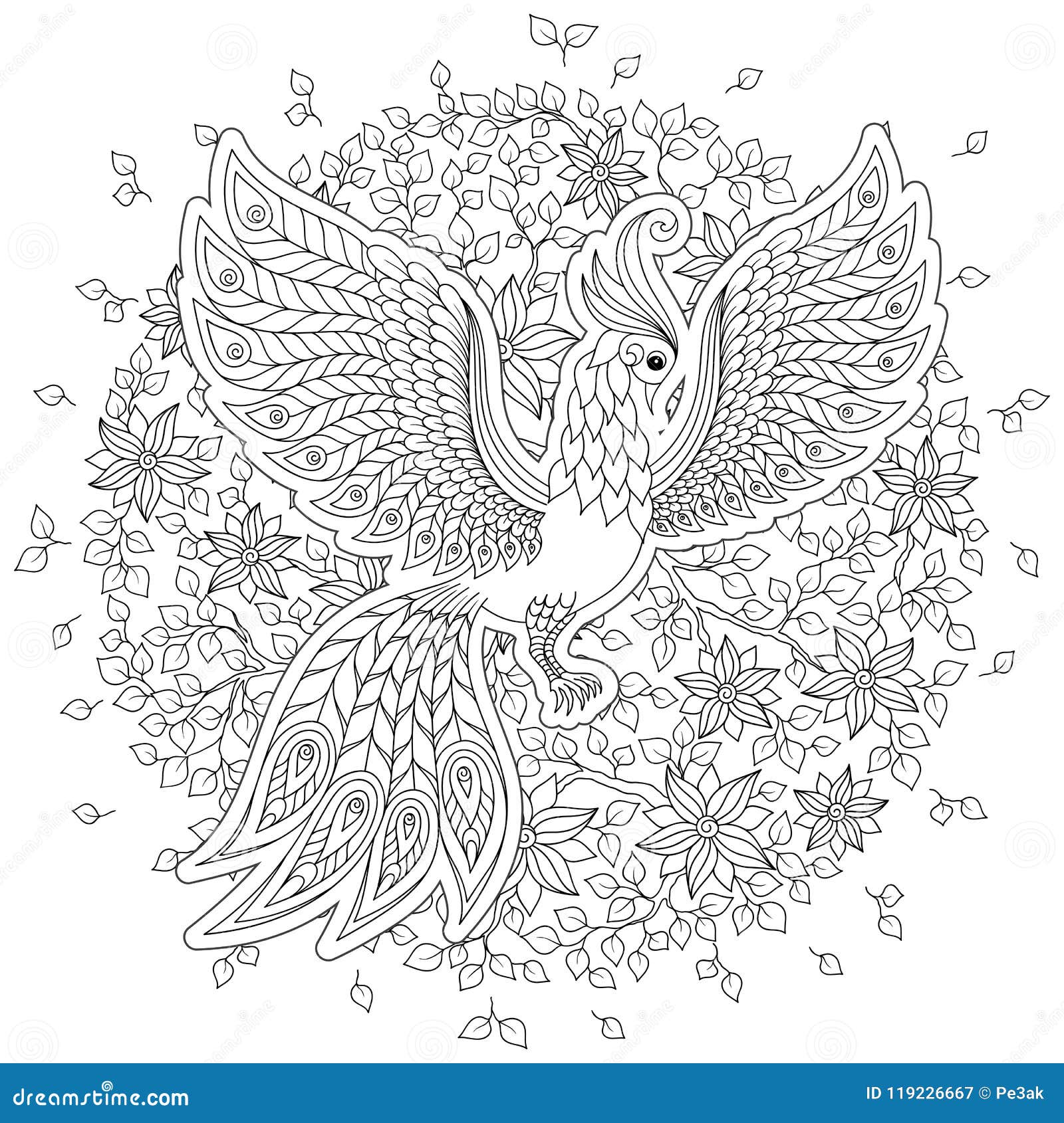 Download Firebird For Anti Stress Coloring Page With High Details ...