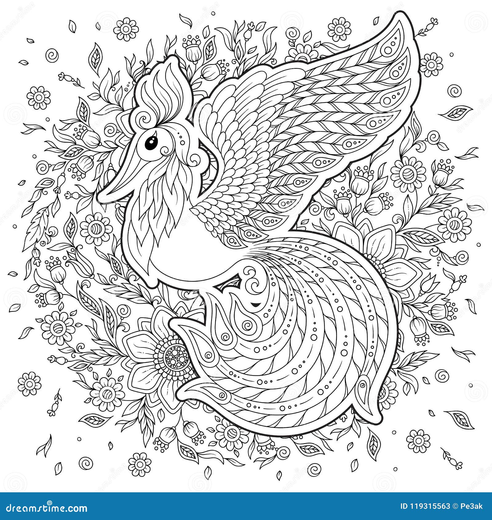 Download Firebird For Anti Stress Coloring Page With High Details ...