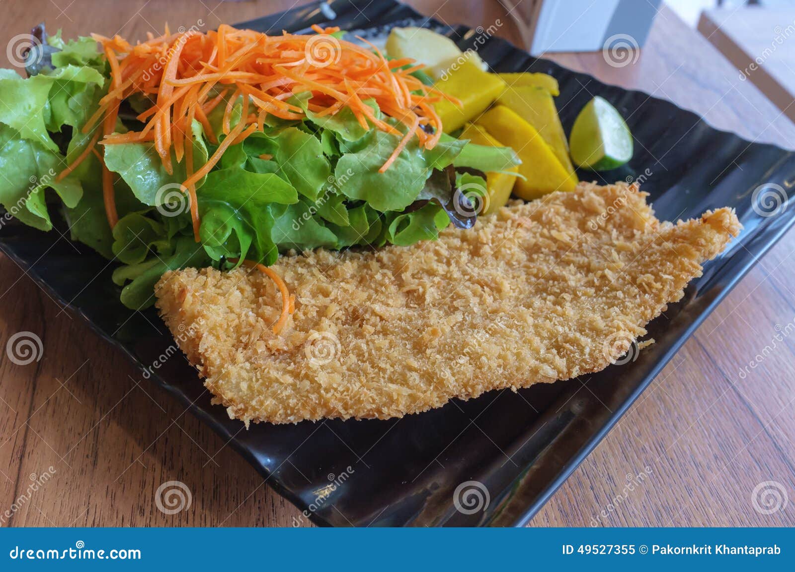 Fired Fish and Salad stock image. Image of deep, culture 49527355