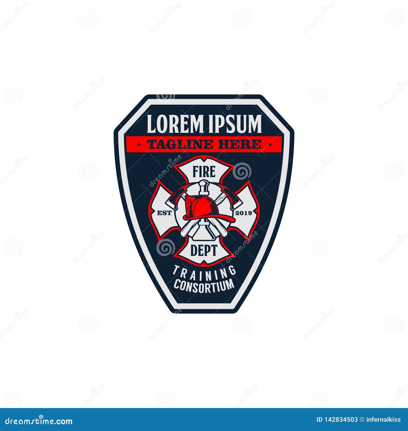 Firefighter Badge Logo Vector Template Stock Vector Illustration Of Firefighter Vector