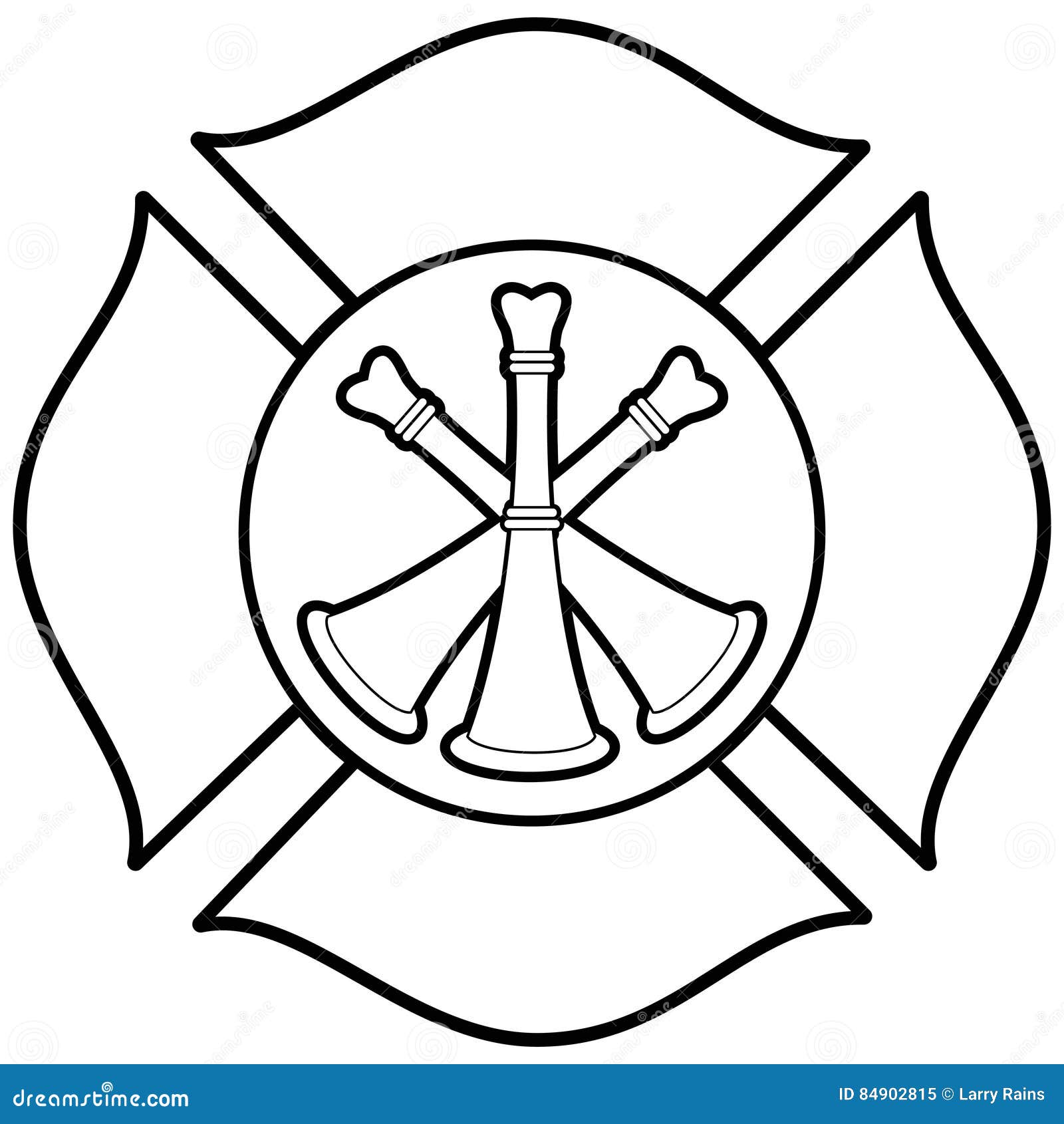 Firefighter Bugle Badge Illustration Stock Vector - Illustration of ...