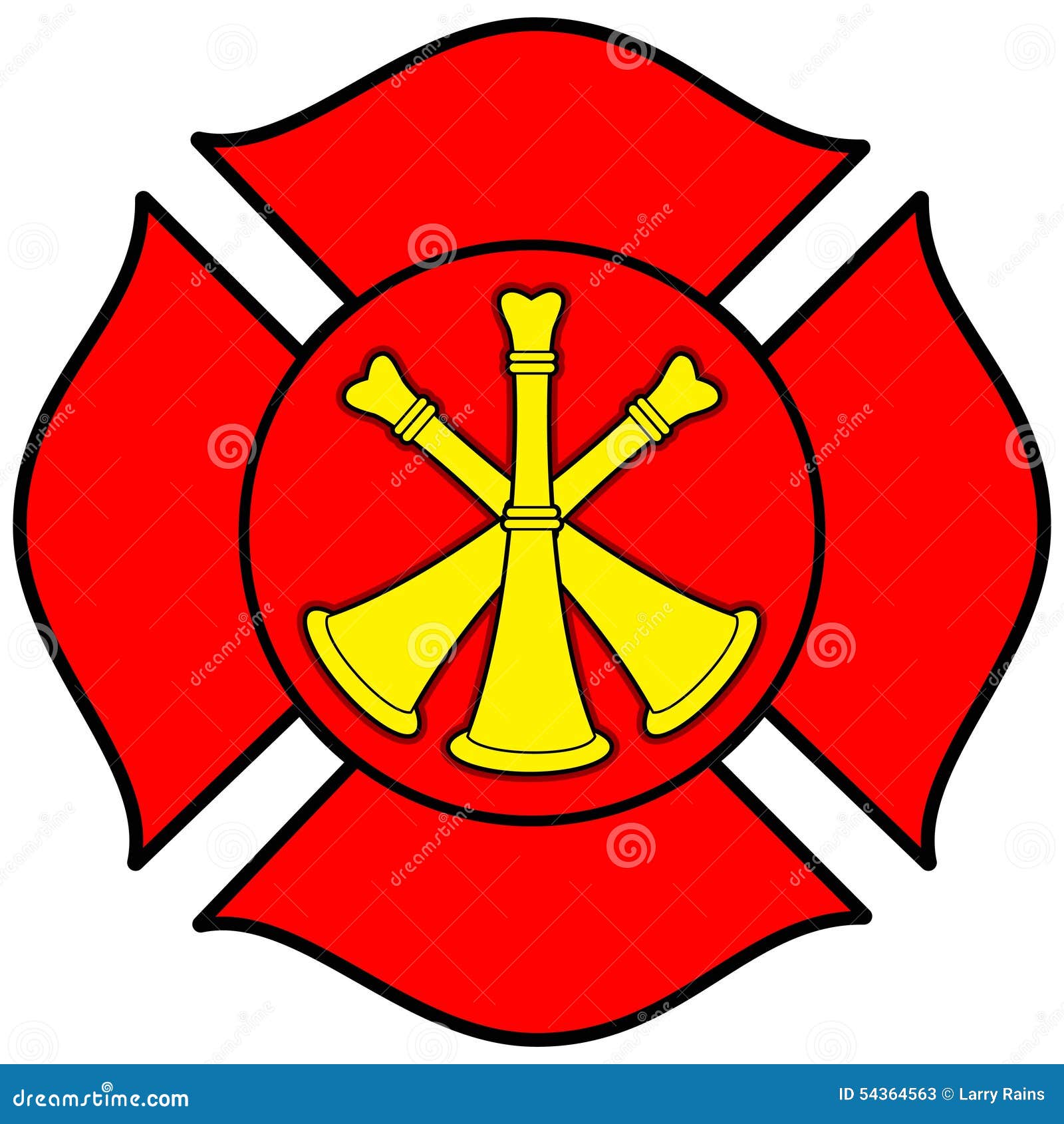 Firefighter Bugle Badge stock vector. Illustration of jumper - 54364563