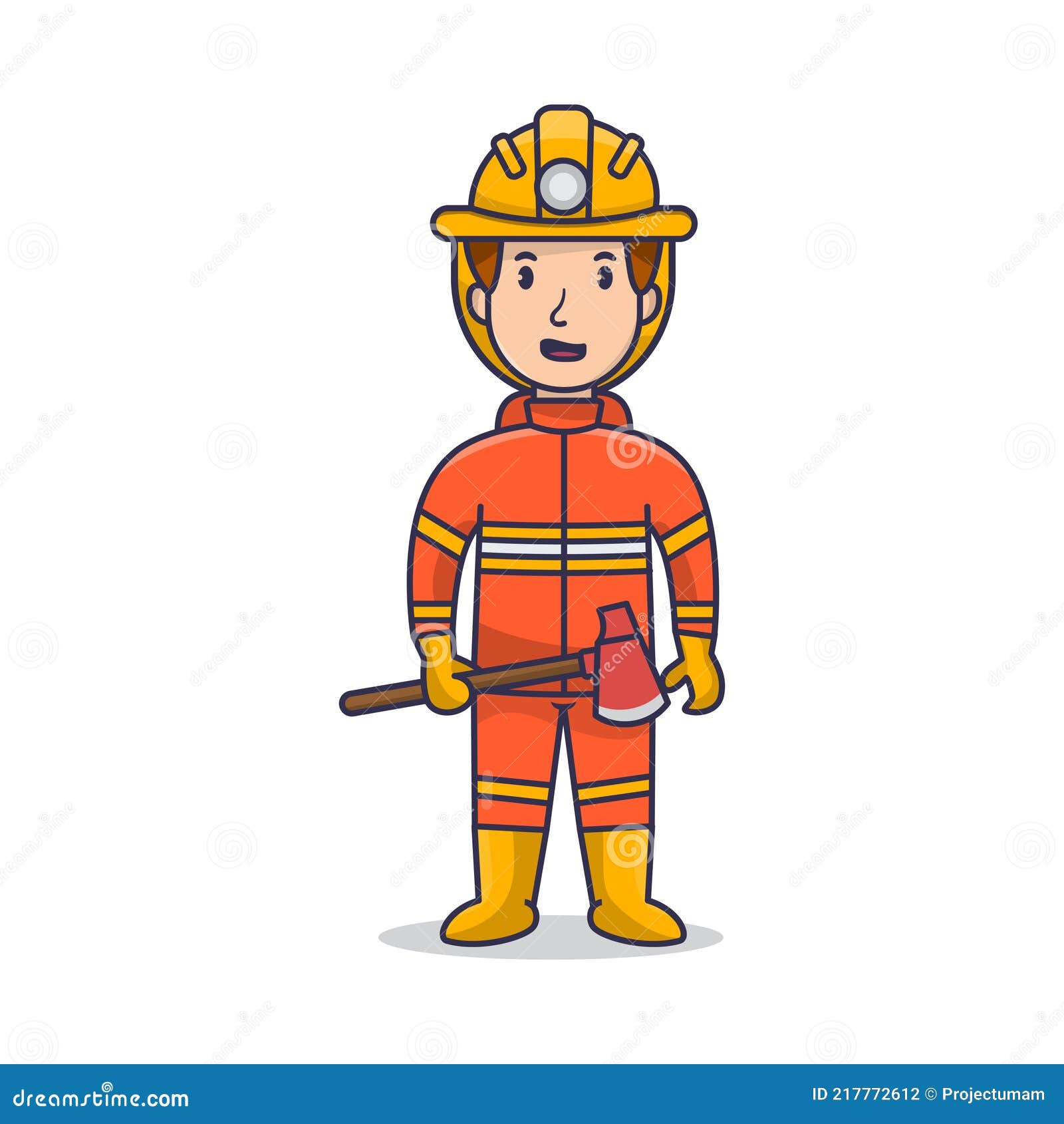 FireFighter Cartoon Character Man, Cute Firefighter, Fireman / Fire Fighter  Boy Stock Vector - Illustration of emergency, service: 217772612