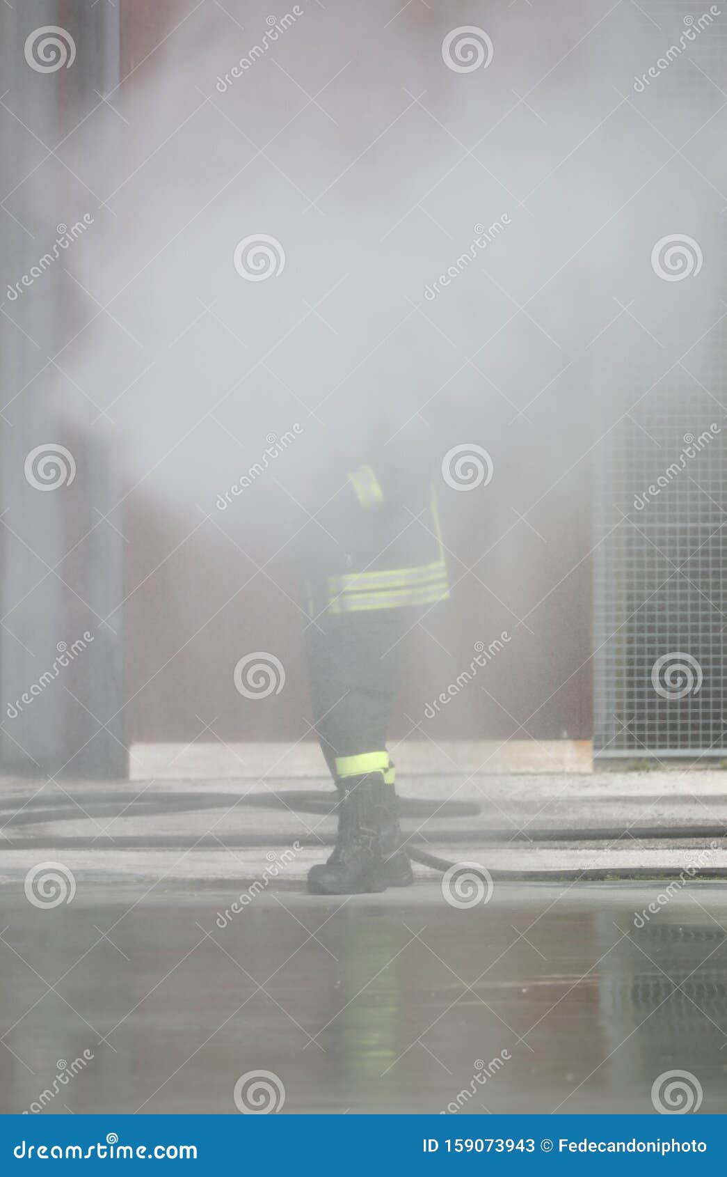 firefighter extinguishes the fire