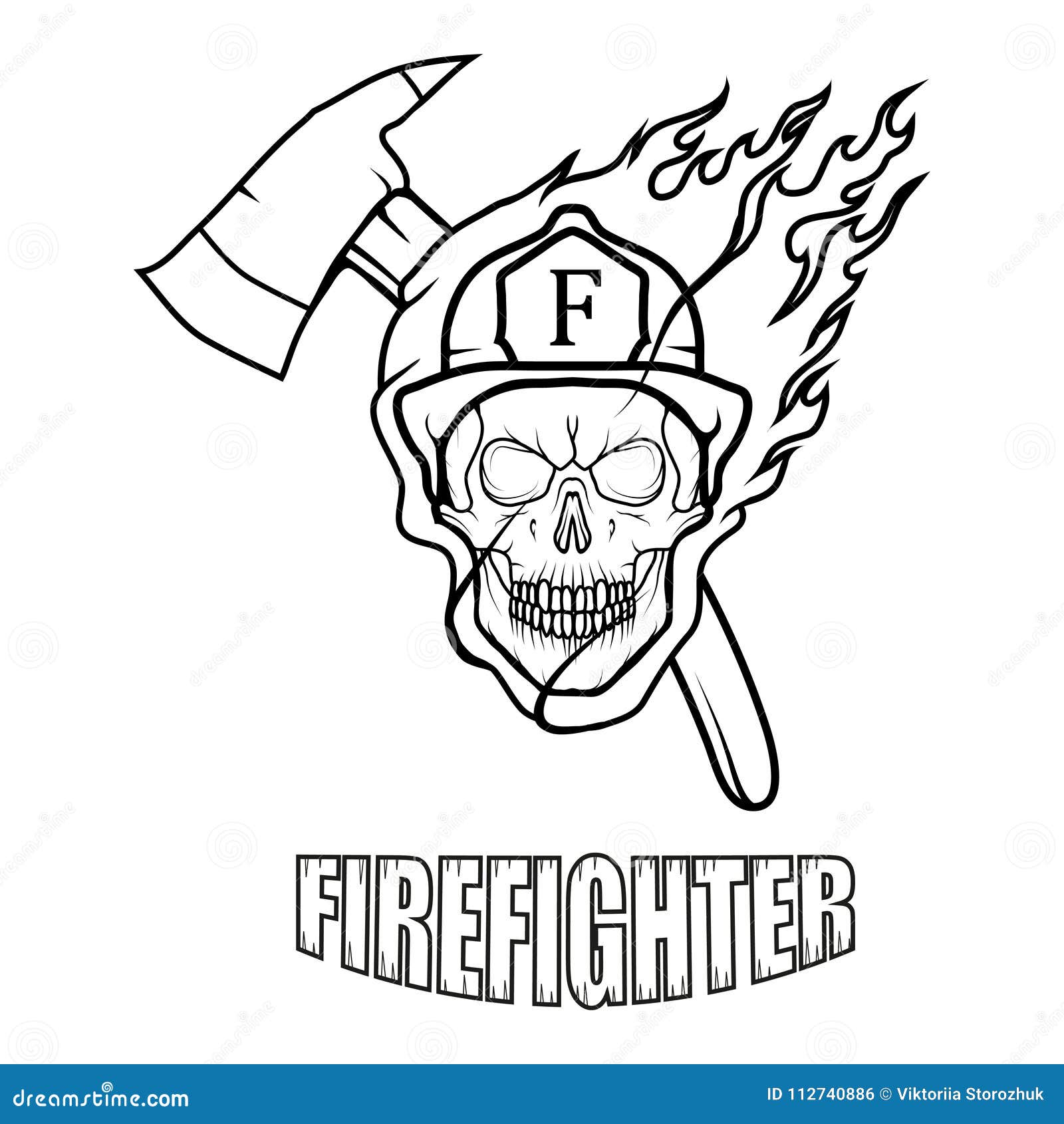 Firefighter Logo Fire Department Stock Vector Illustration Of