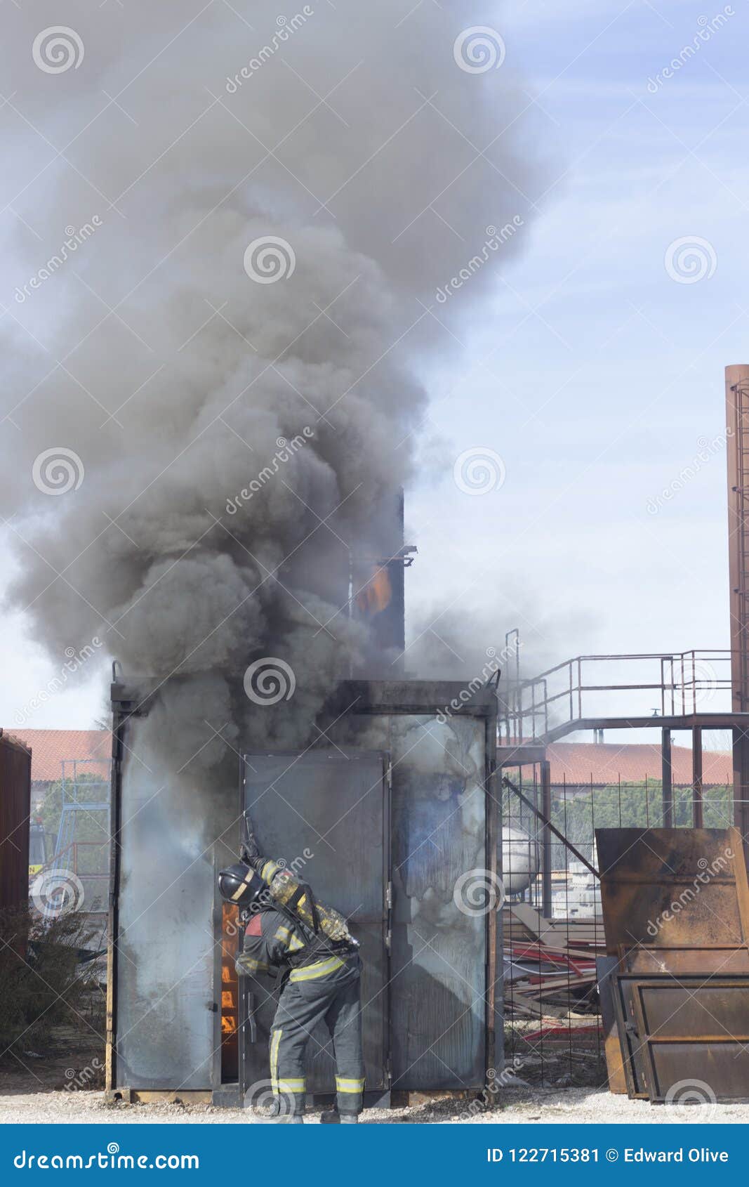 fireman fire training station drill