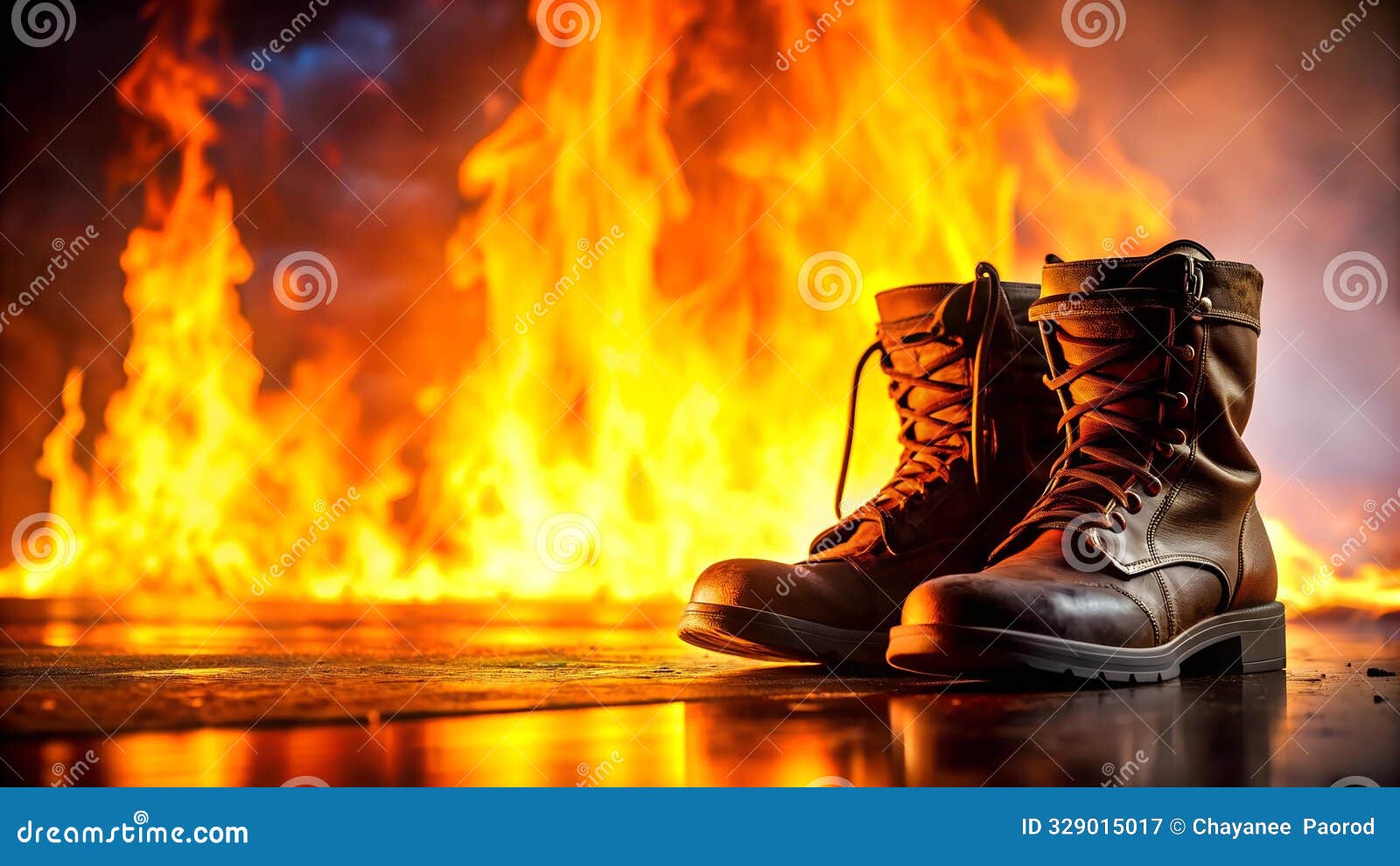 the firefighter's shadow: a silent witness to courage  ai generated
