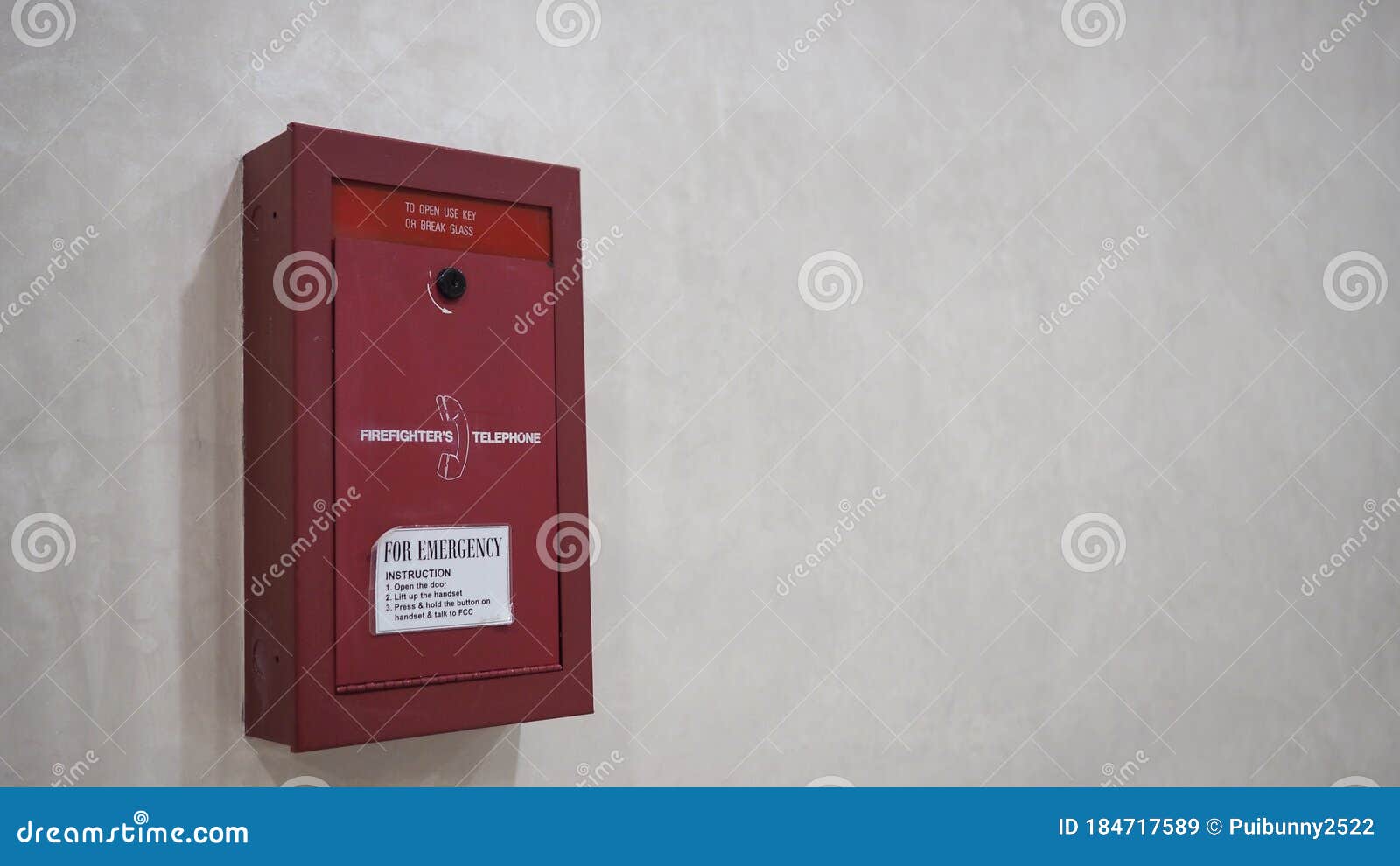 Firefighter`s Telephone for Emergency in the Building Stock Image