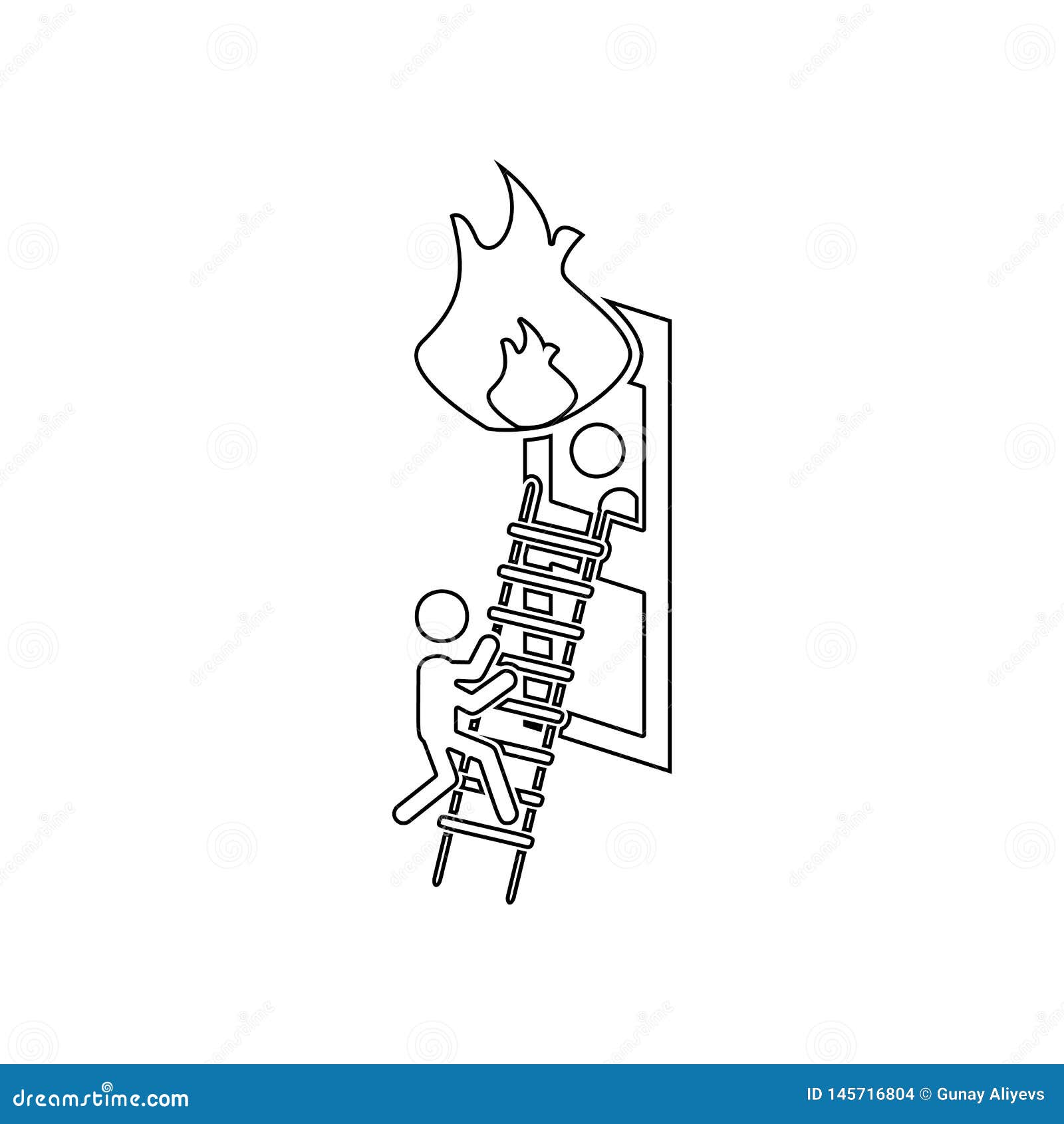 Firefighter Save From A Fire Icon Element Of Fireman For Mobile Concept And Web Apps Icon Outline Thin Line Icon For Website Stock Illustration Illustration Of Human Rescue 145716804