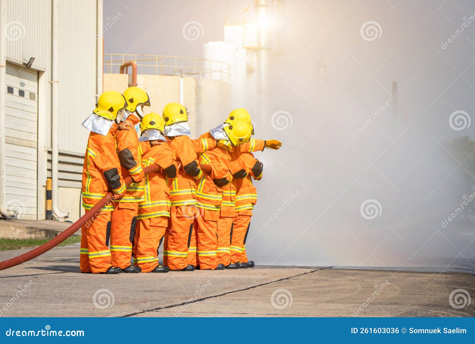 Firefighter Training,Instructor Training on the Use of Fire Hoses Extinguisher for Fighting Fire