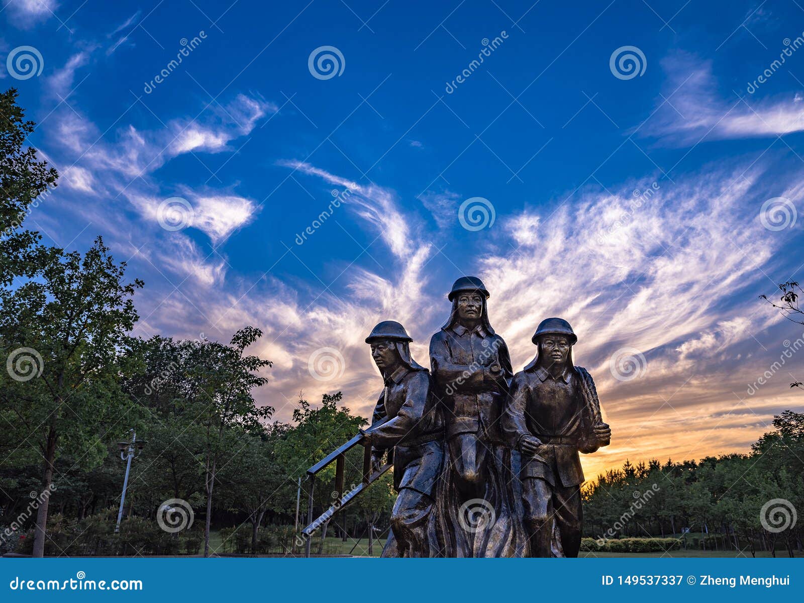 Firefighters in sunset editorial photography. Image of unites 149537337