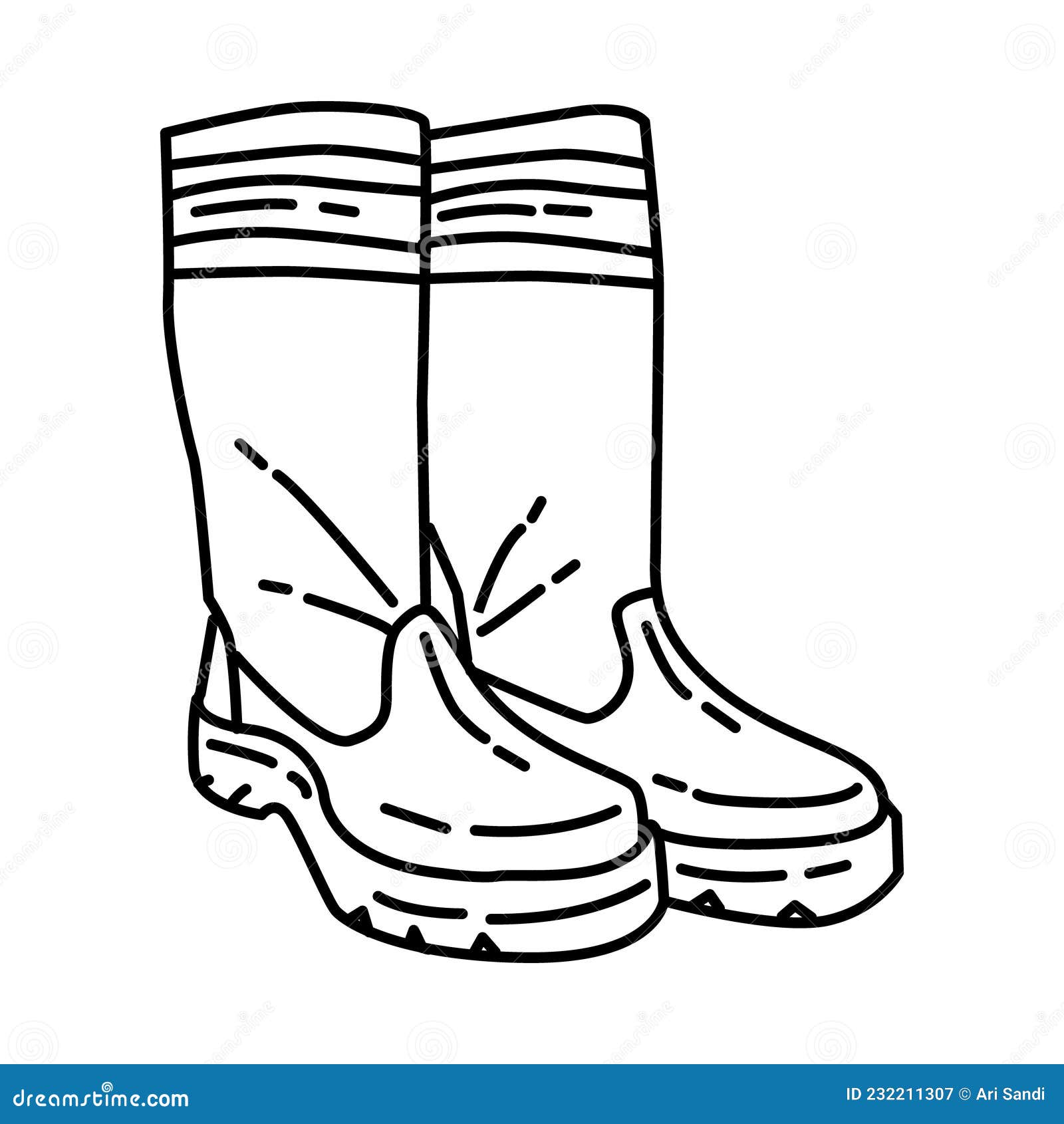 Firefighting Boots Icon. Doodle Hand Drawn or Outline Icon Style Stock ...