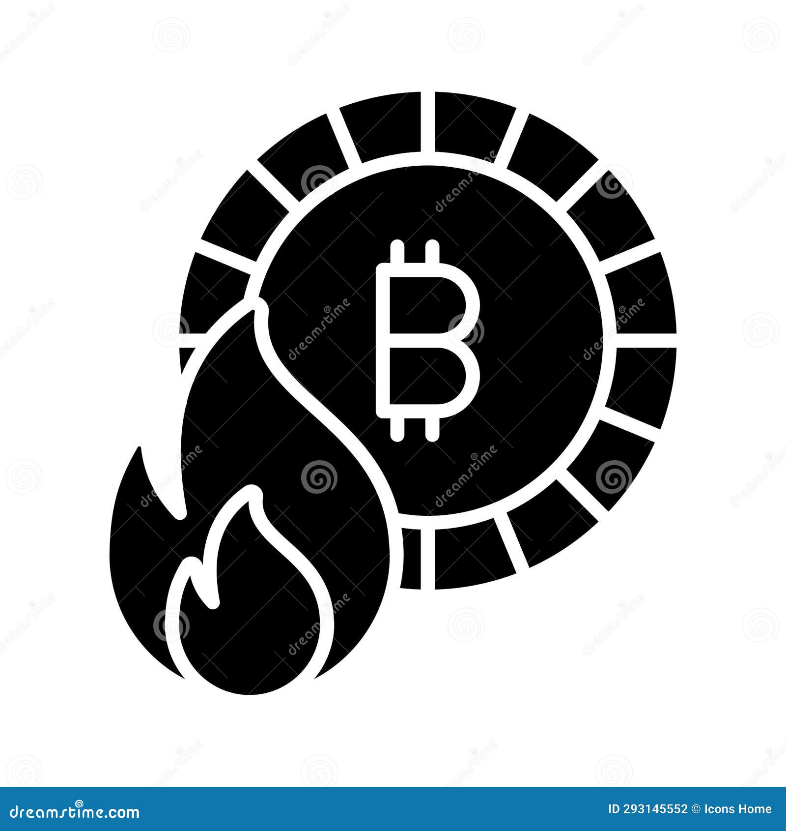fireflame with bitcoin showing concept  of bitcoin loss