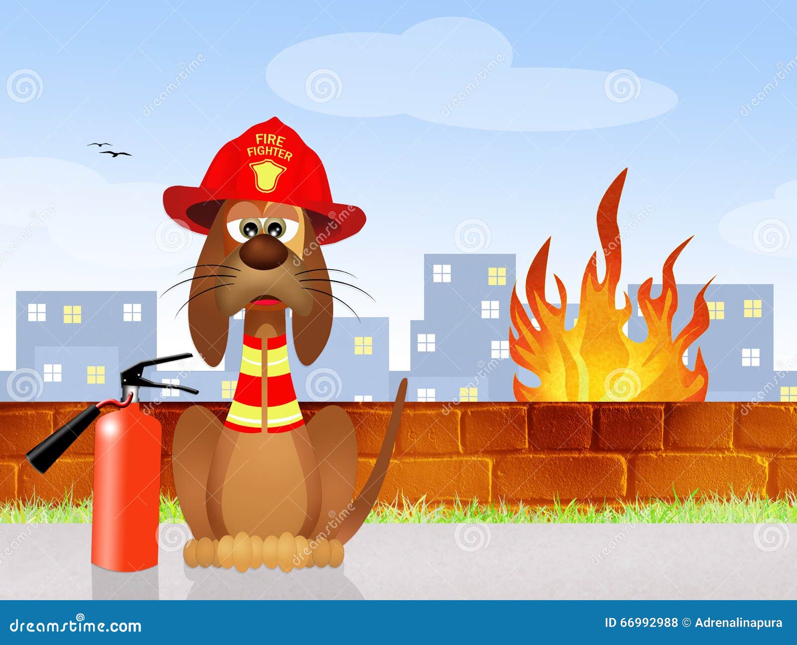 Firehouse Dog Stock Illustration | CartoonDealer.com #66992959