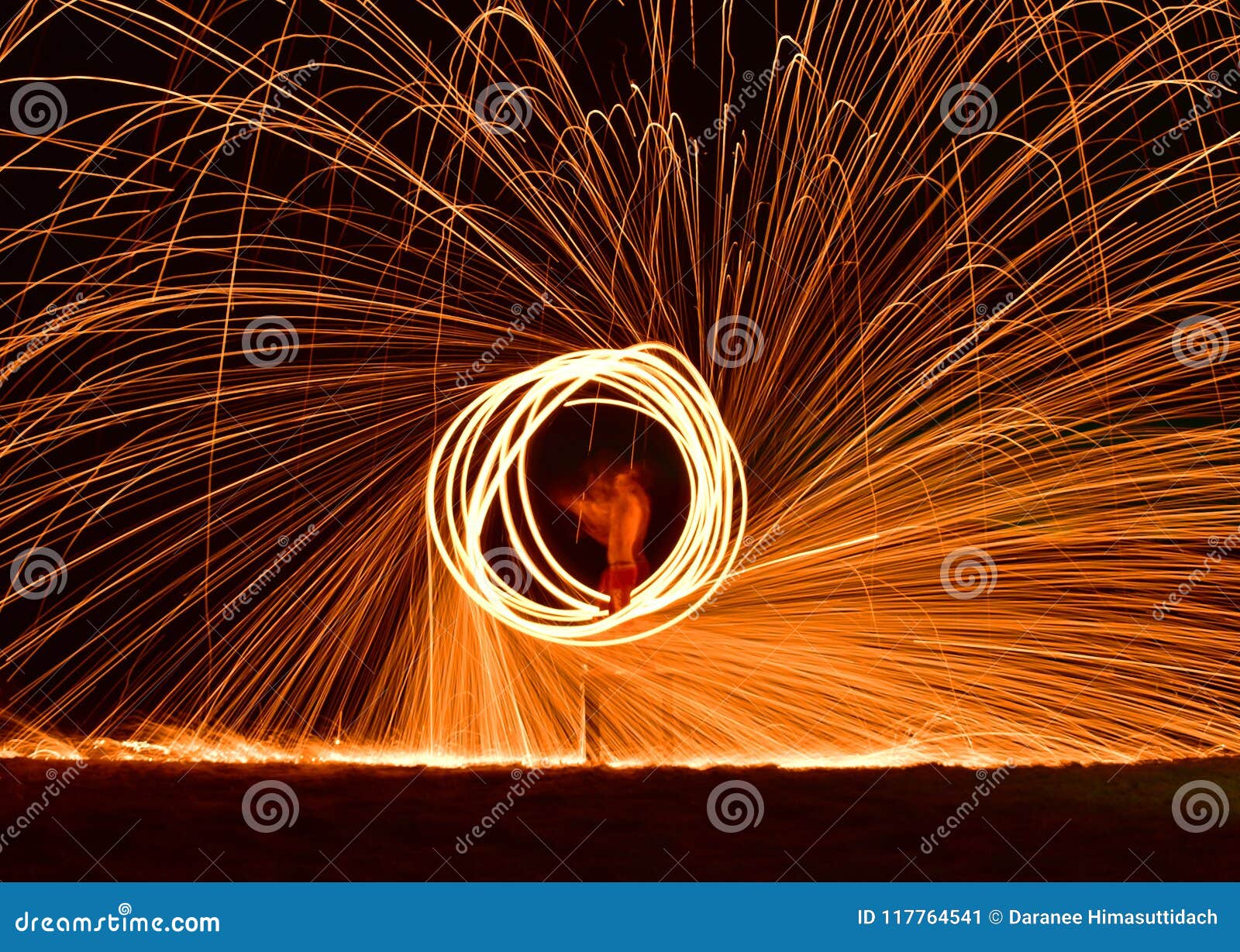 Fireman Show On The Beach Dance Man Juggling With Swing Fire Spa Stock Fireman Show On The Beach Dance Man Juggling With Swing Fire Spa Stock