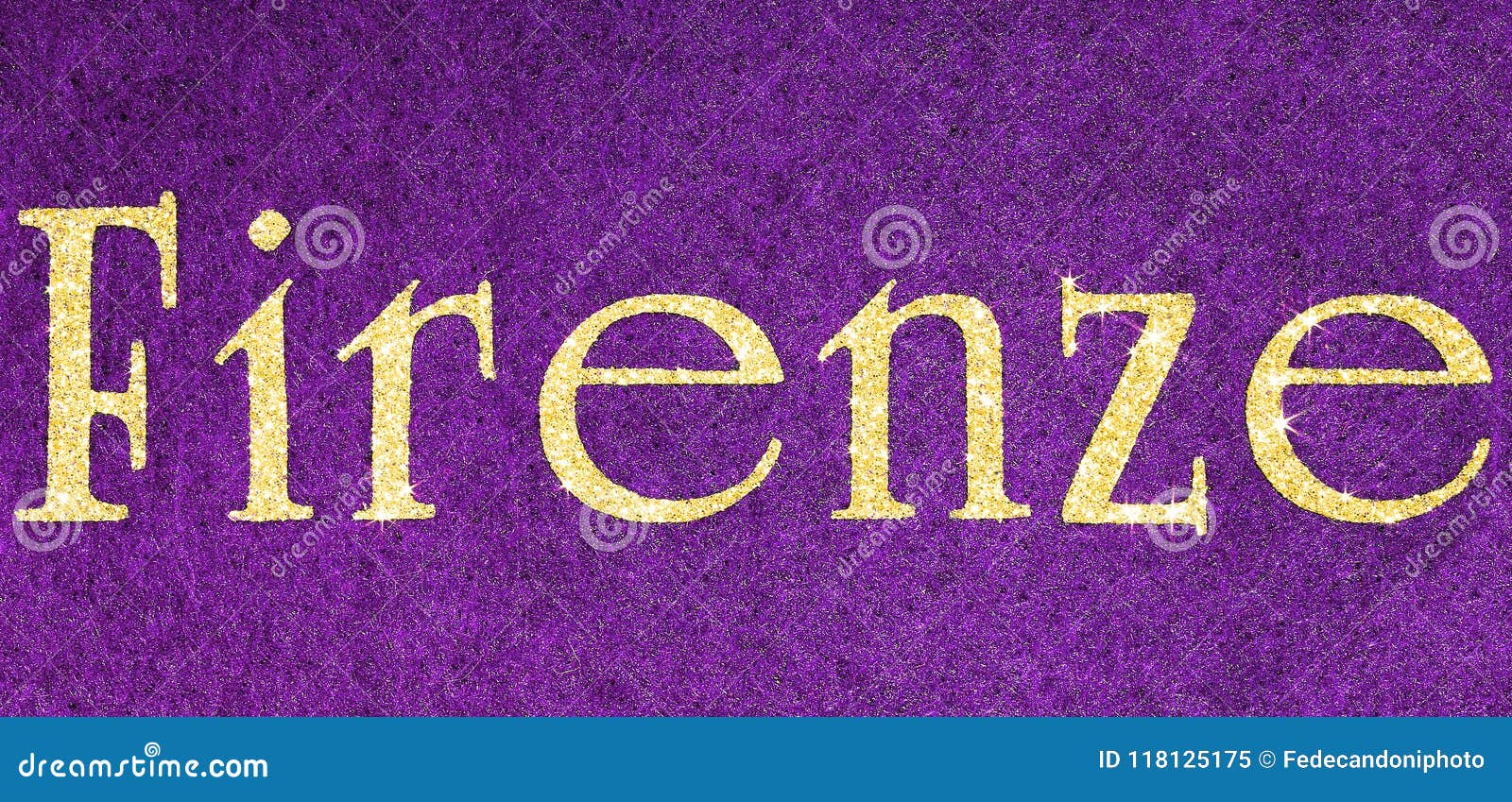 firenze golden text of an italian city with glitter font