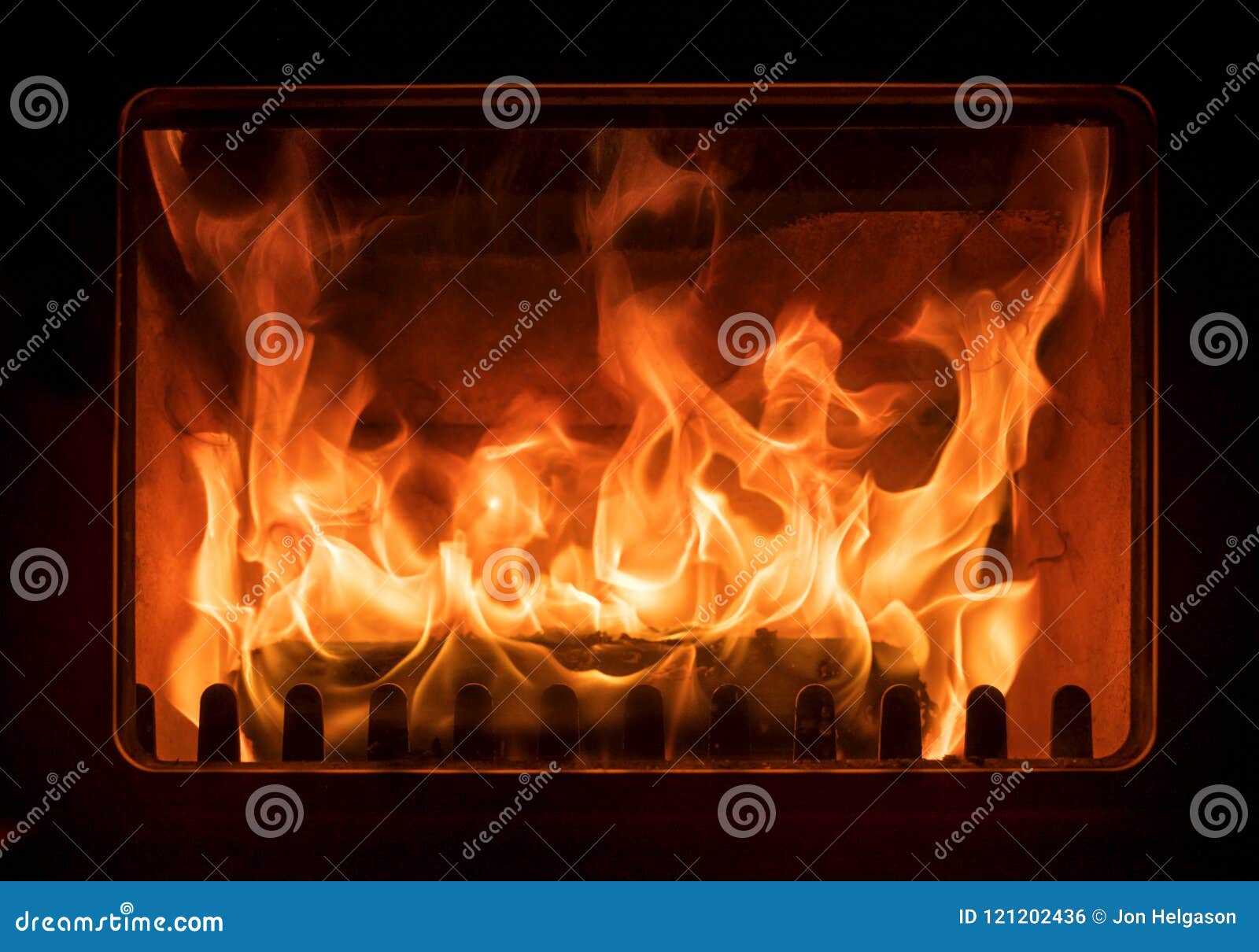 fireplace with burning log