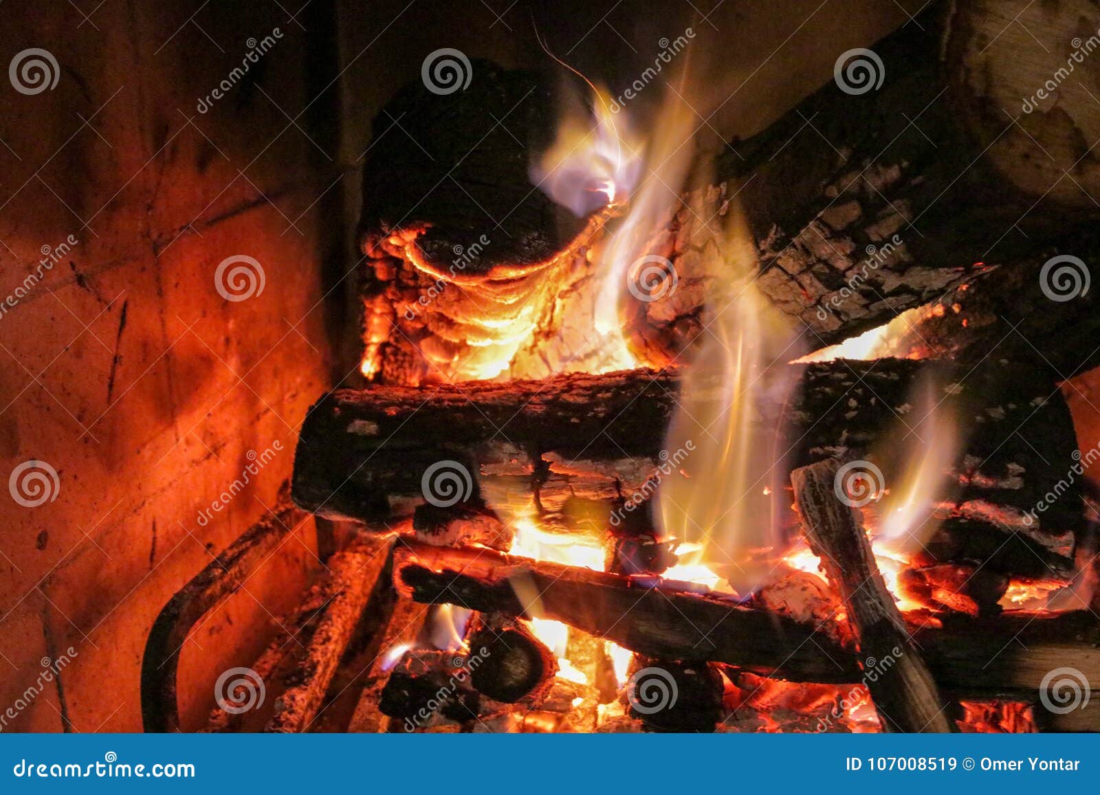 Fireplace Fire In The Home Stock Image Image Of Firewood 107008519