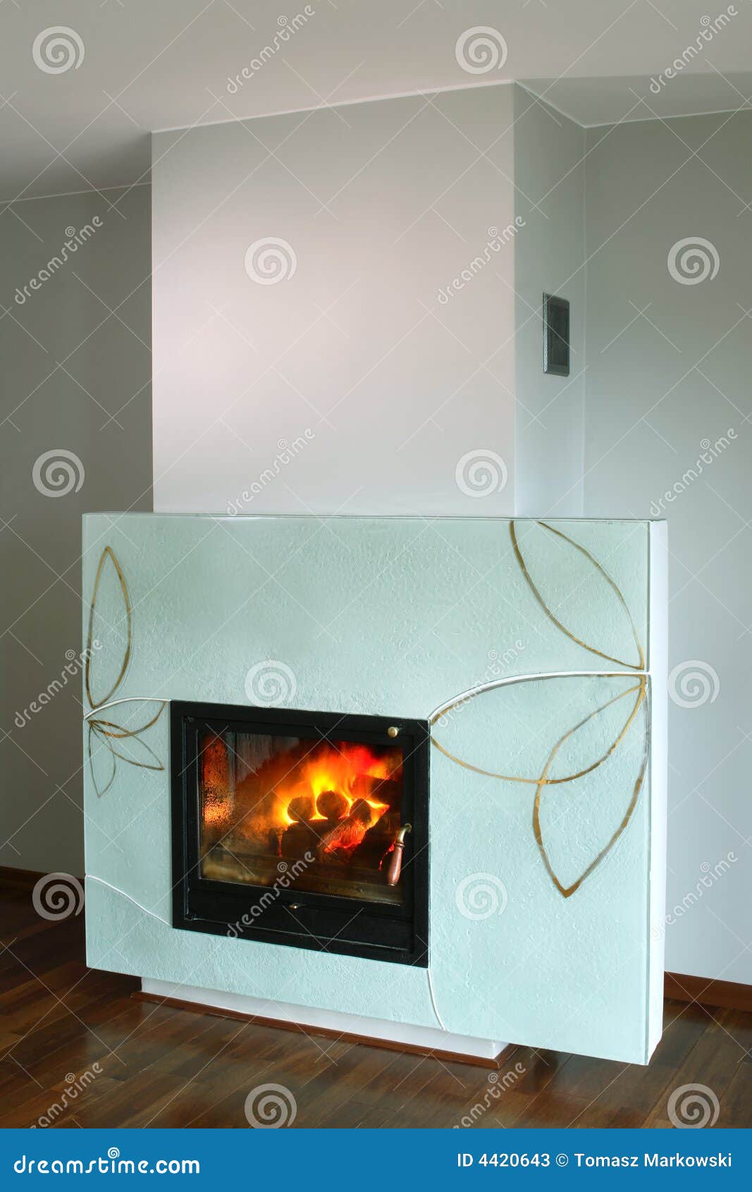 fireplace with glass surround