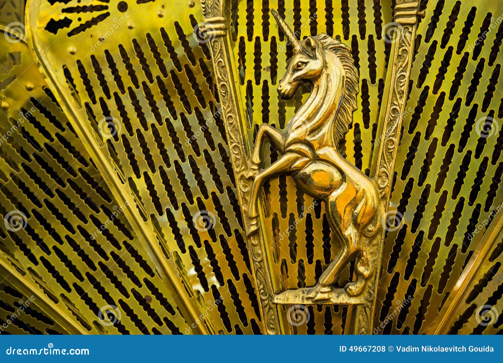 Fireplace Guard with Unicorn Stock Photo Image of guard, animal 49667208