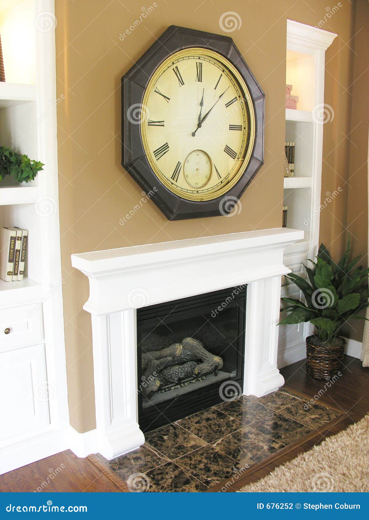 Fireplace And Mantle Stock Photo Image Of Marble Shelf 676252