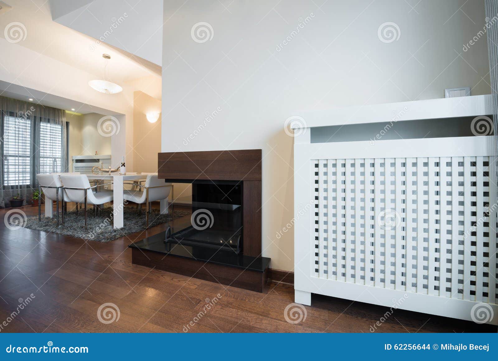 Fireplace in Modern Apartment Stock Photo Image of home, architecture