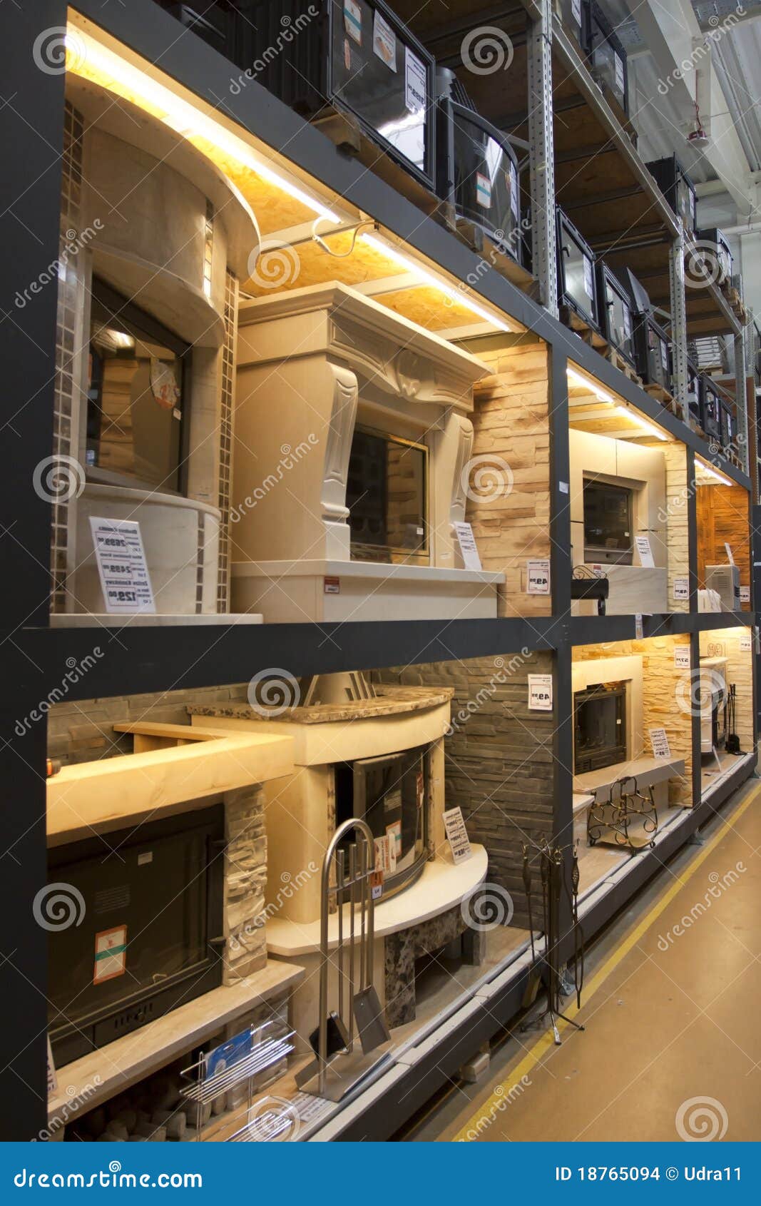 Fireplace in the store editorial stock image. Image of romance 18765094