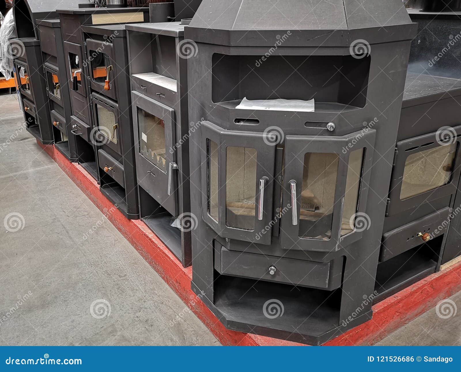 Fireplace in the store stock photo. Image of glow, store 121526686
