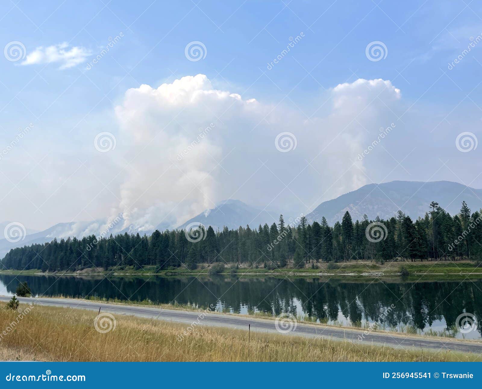 Fires on the Mountain Thompson Falls Stock Image Image of montana