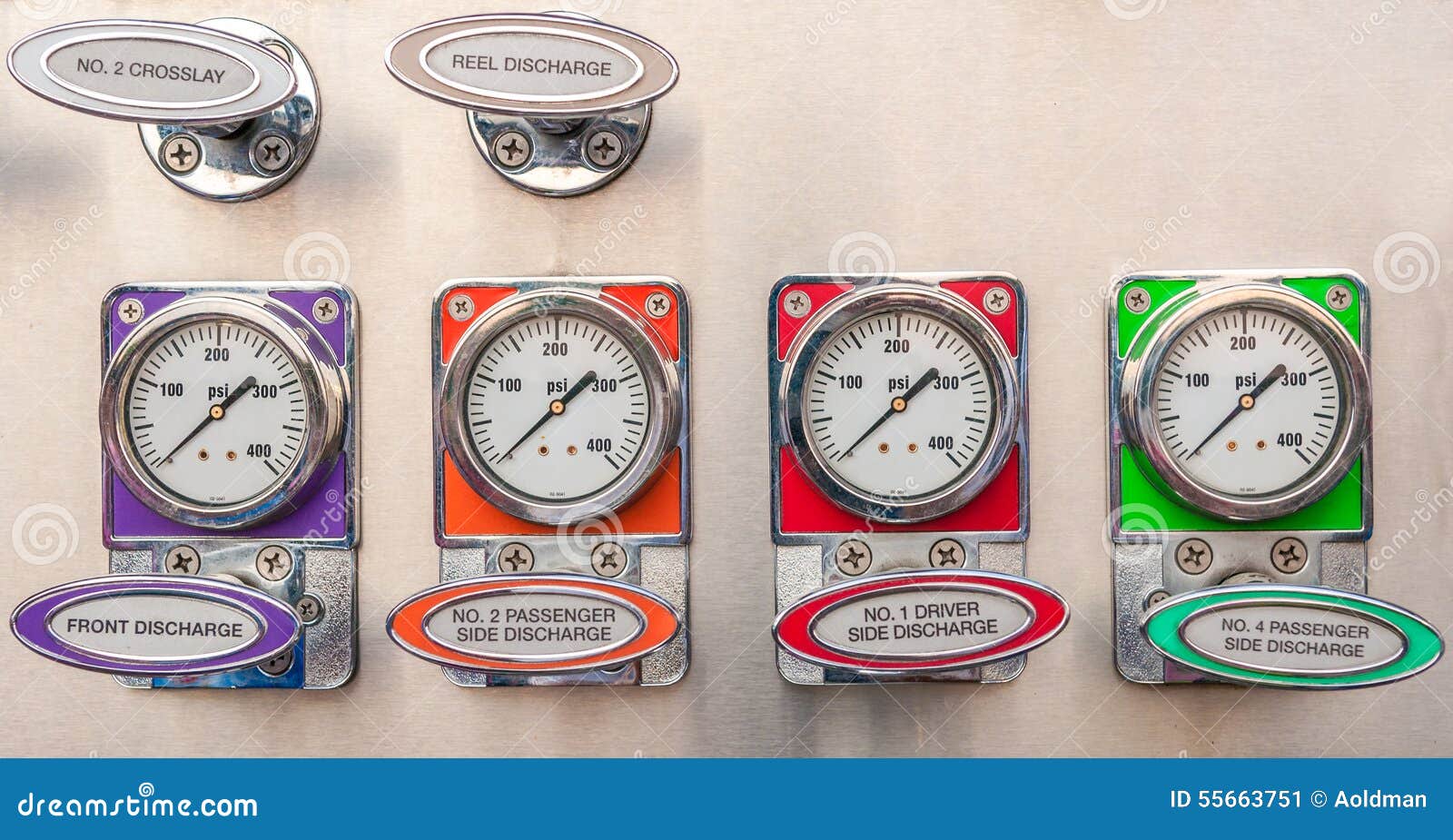 Firetruck gauges stock image. Image of hose, measurement 55663751