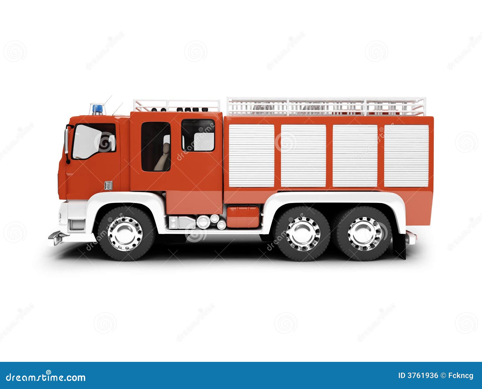 Firetruck Isolated Side View Stock Illustration - Image: 3761936