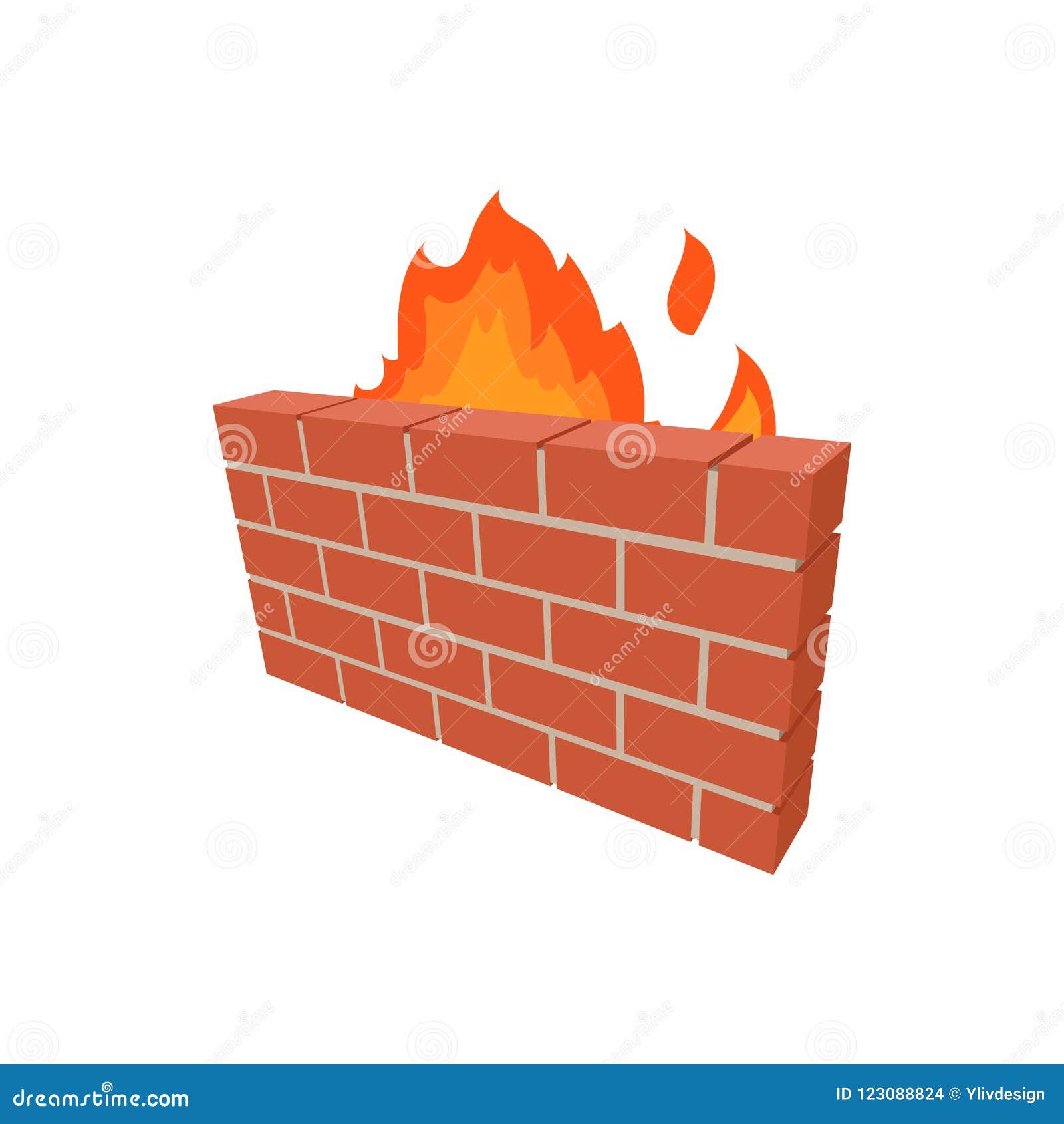 firewall icon in cartoon style
