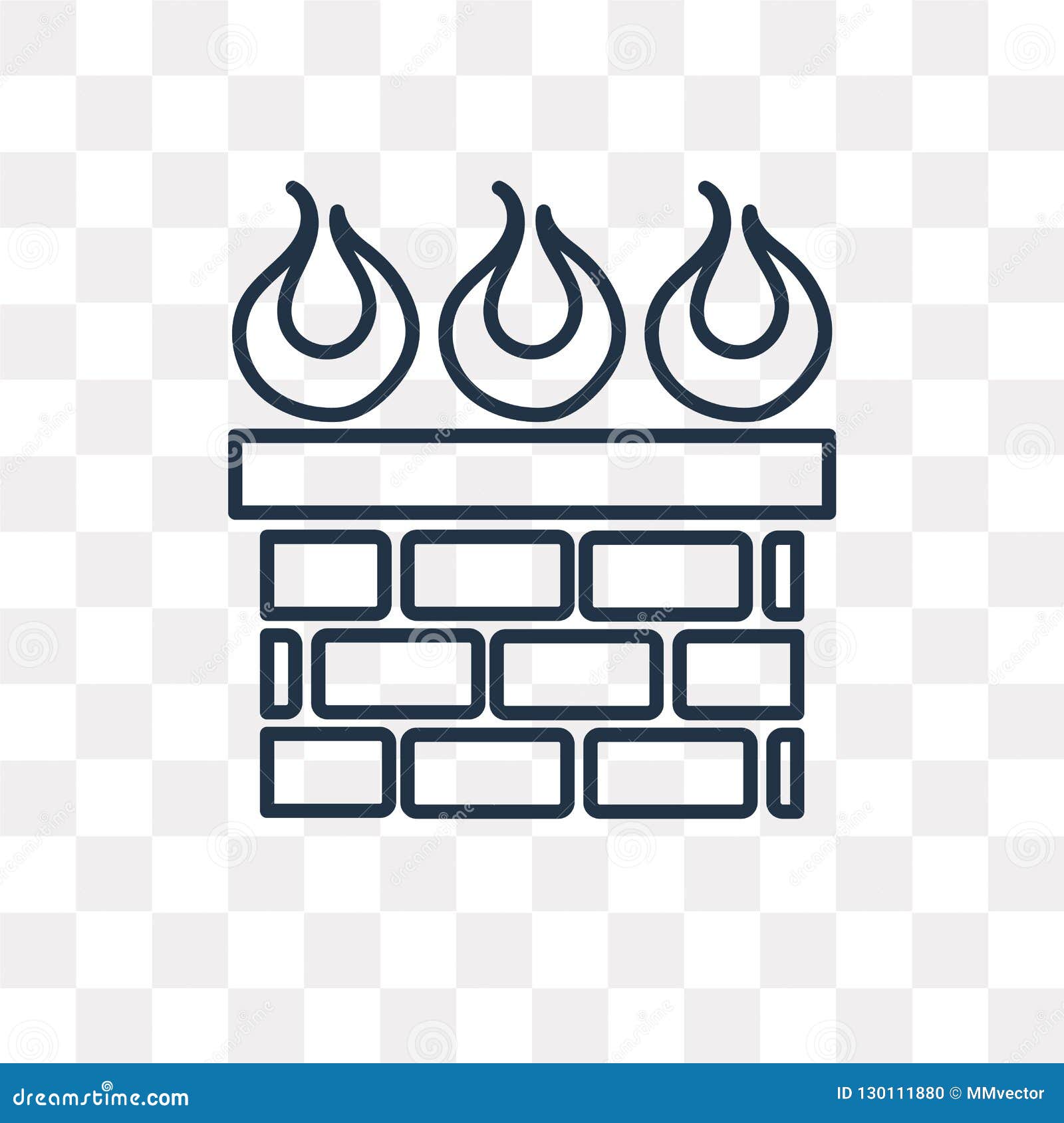 Firewall Vector Icon Isolated On Transparent Background Linear Stock Vector Illustration Of Linear Icon