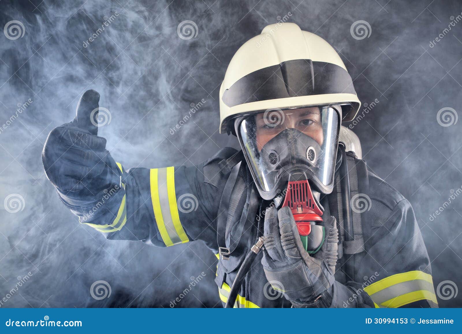 Firewoman in Fire Protection Suit Stock Image Image of public